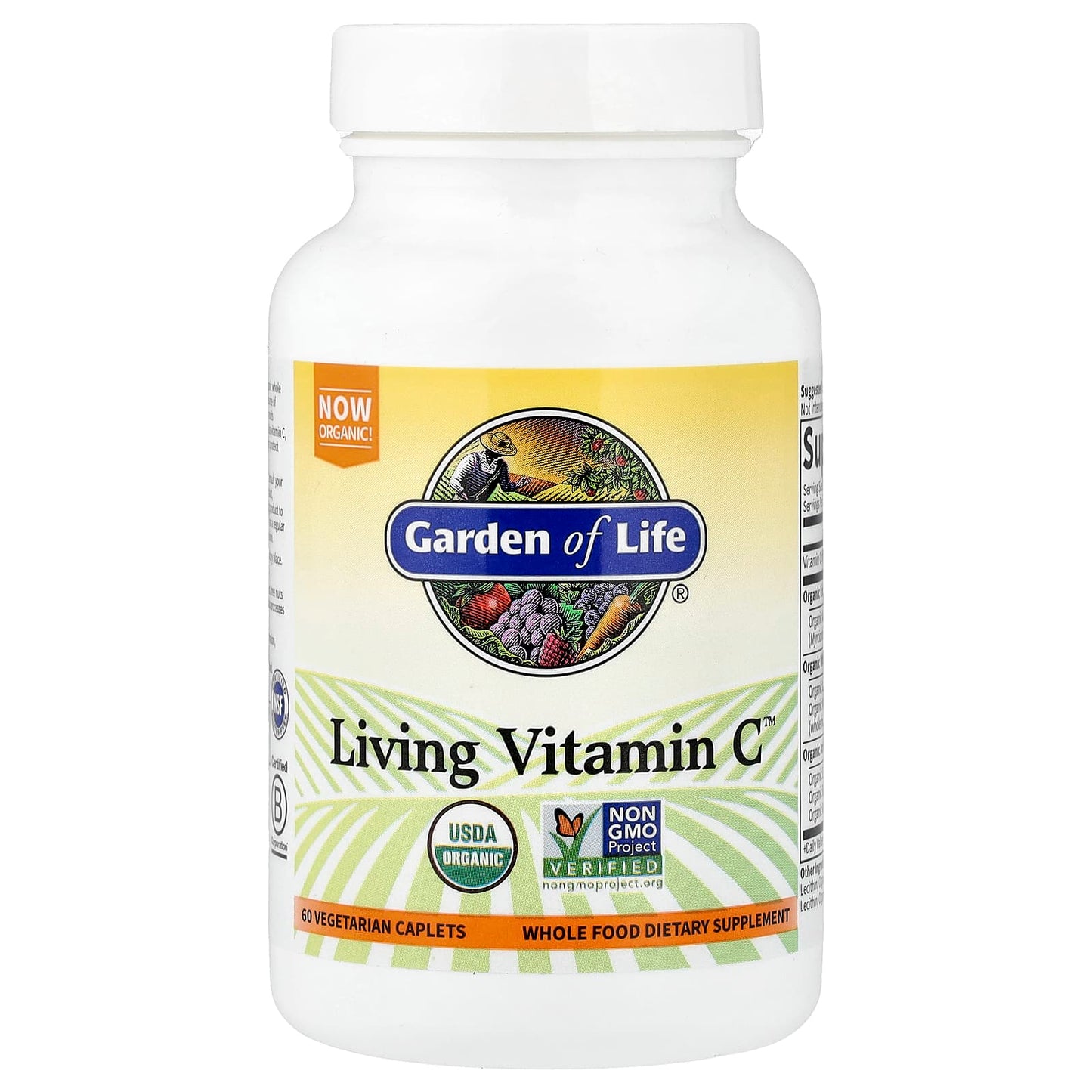 Organic Vitamin C Supplement by Garden of Life - 60 Caplets - Image 1