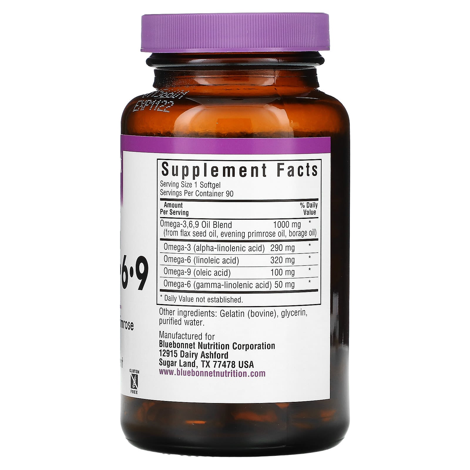 Bluebonnet Nutrition Plant-Based Omega-3-6-9 1000mg Softgels - Image 2