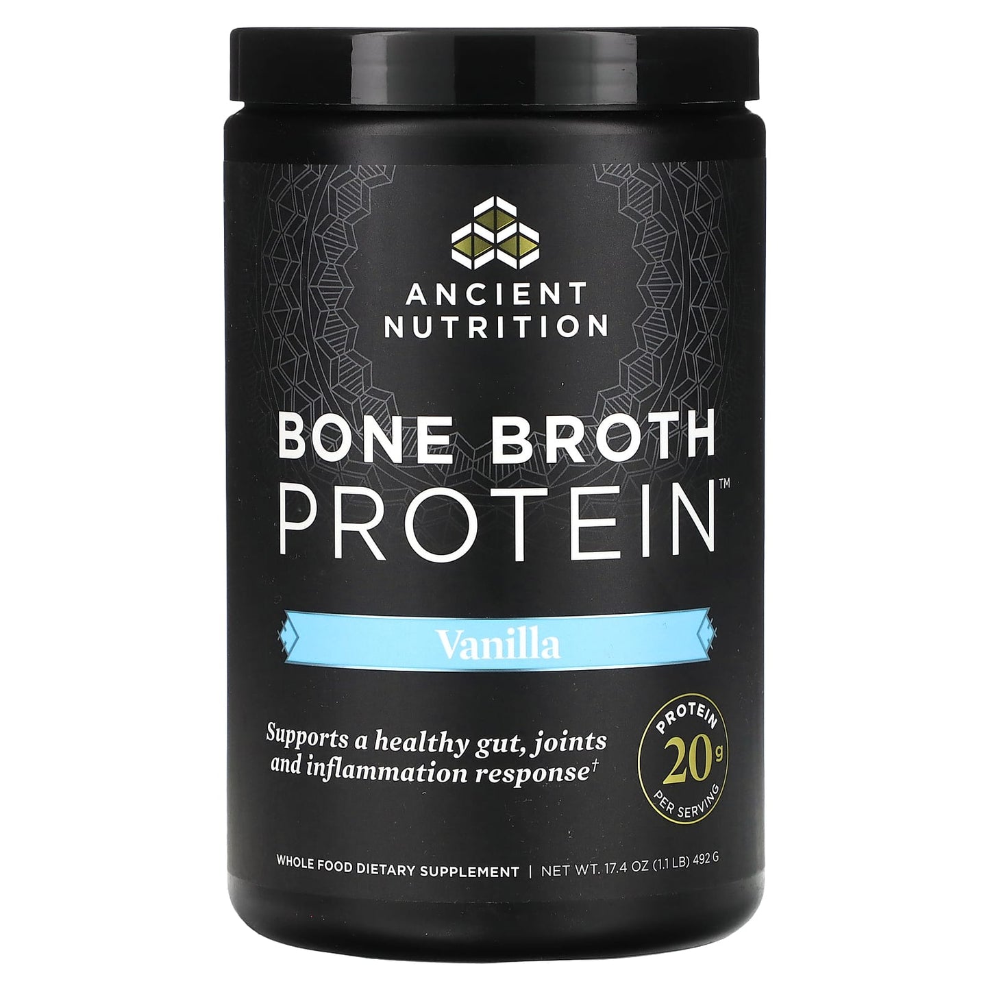 Paleo-Friendly Bone Broth Protein by Ancient Nutrition - 1.1 lbs - Image 1