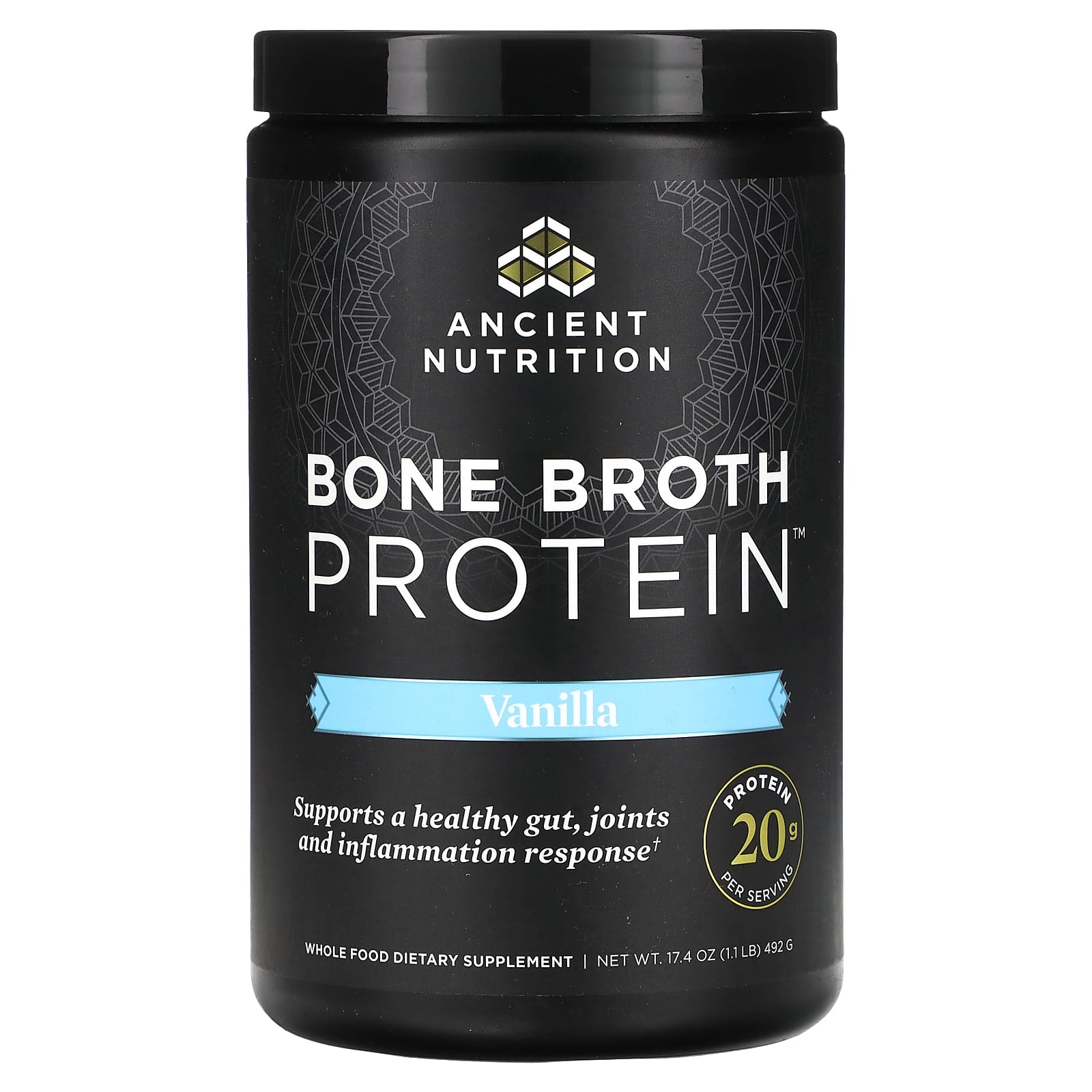 Paleo-Friendly Bone Broth Protein by Ancient Nutrition - 1.1 lbs - Image 1