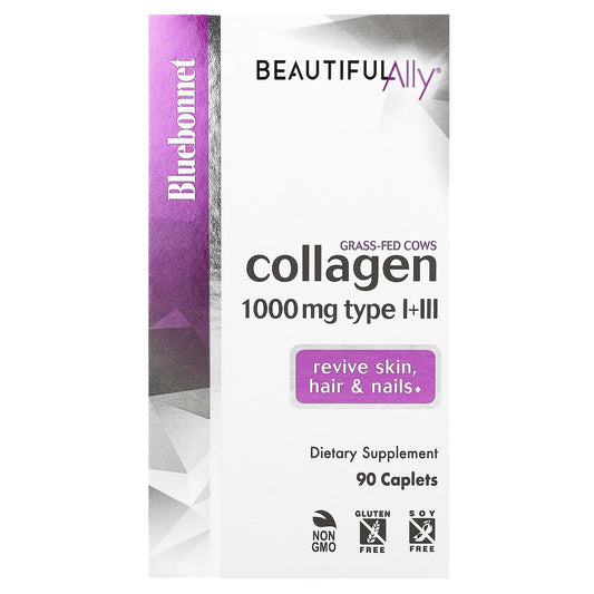 Bluebonnet Nutrition Collagen Type I + III Capsules for Skin, Hair & Nail Support - Image 1