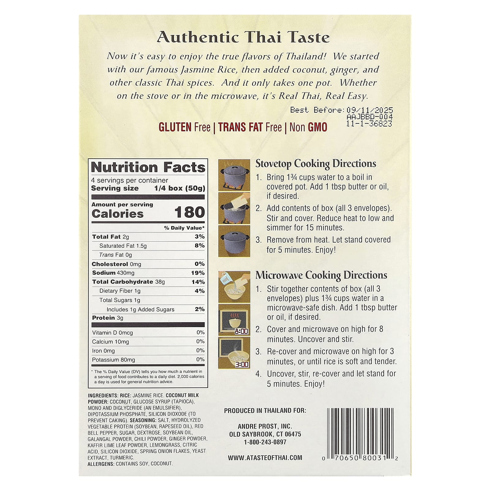 Authentic Thai Coconut Ginger Rice | 7 oz (200g) | Gluten Free - Image 2
