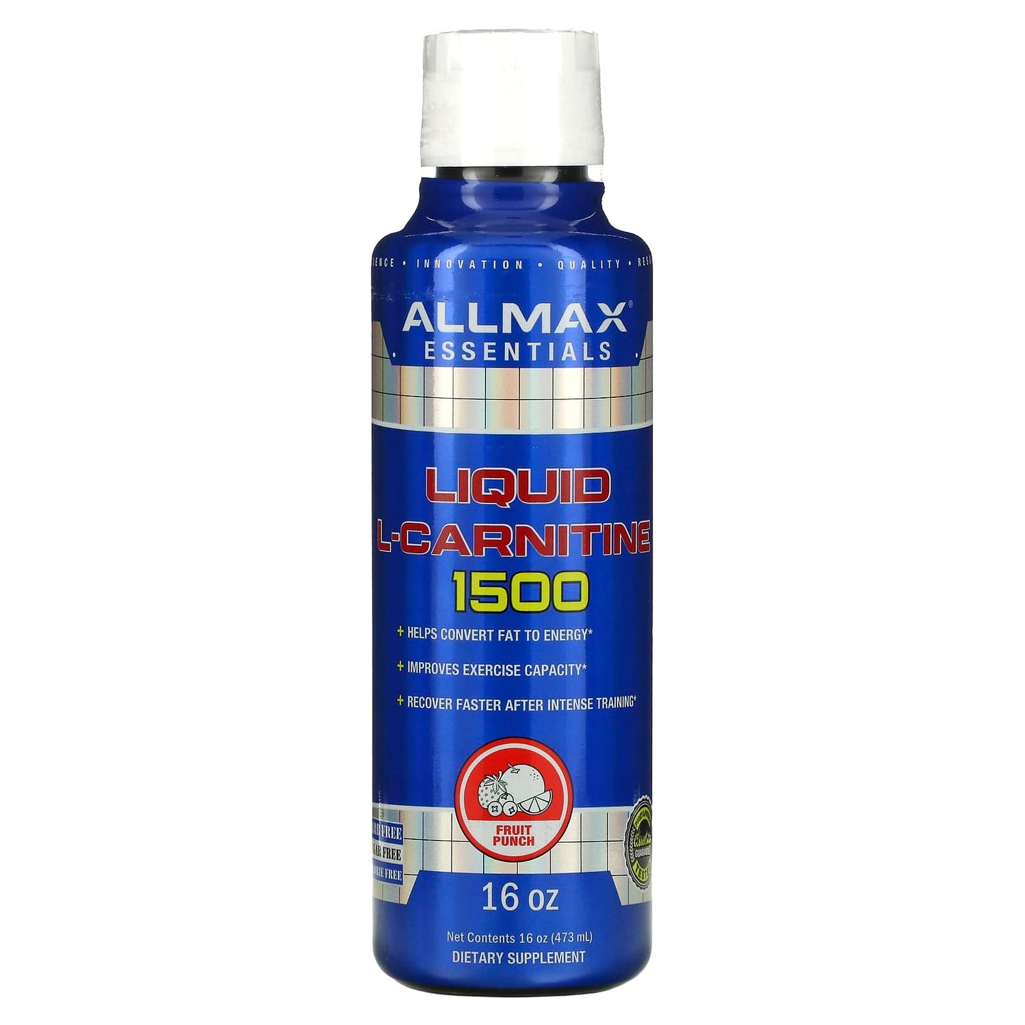 ALLMAX Liquid L-Carnitine 1500 Fruit Punch 16oz - Boost Energy & Endurance - Image 1