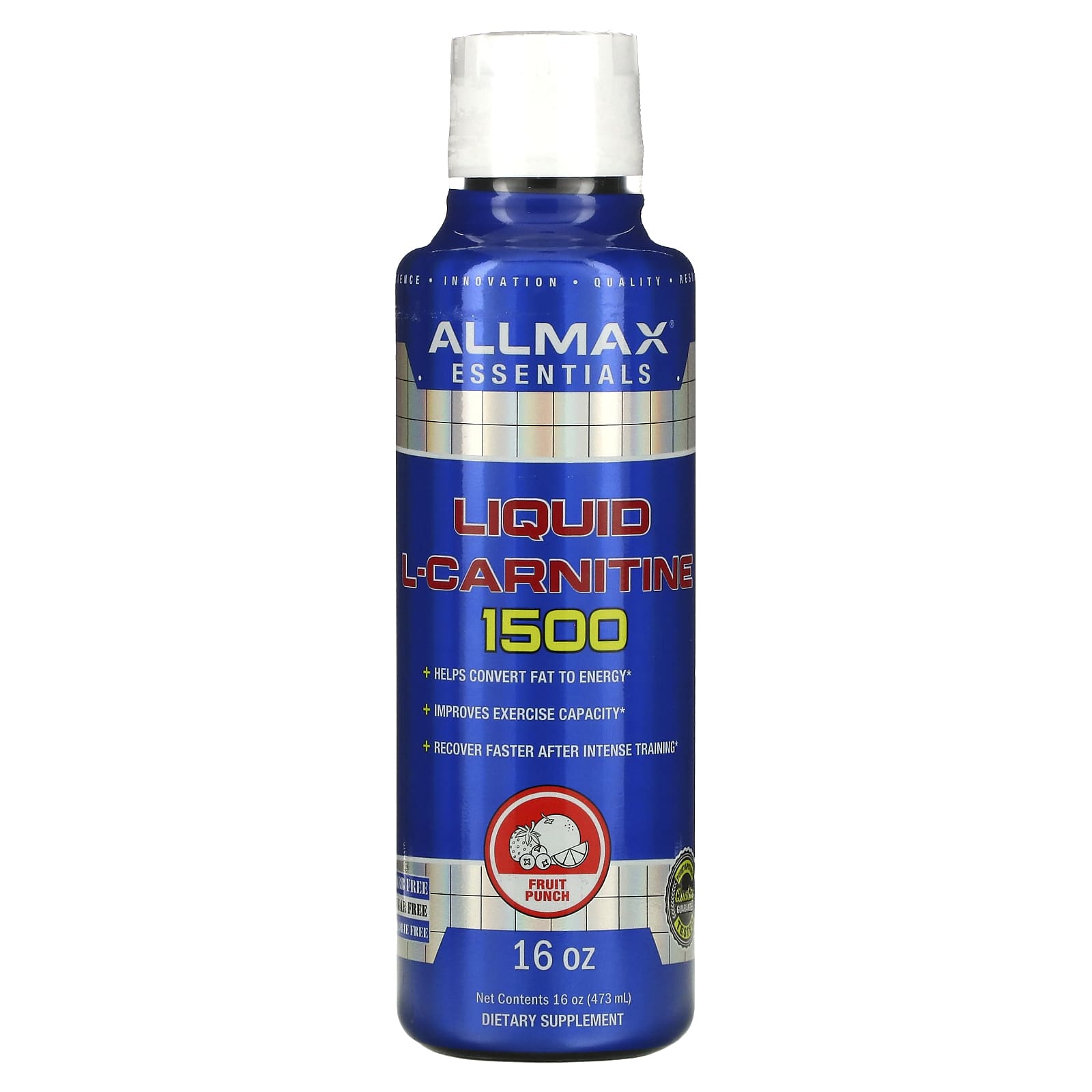 ALLMAX Liquid L-Carnitine 1500 Fruit Punch 16oz - Boost Energy & Endurance - Image 1