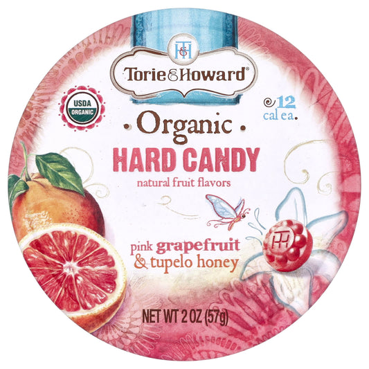 Torie & Howard, Organic Hard Candy, Pink Grapefruit & Tupelo Honey, 2 oz (57 g) - Image 1