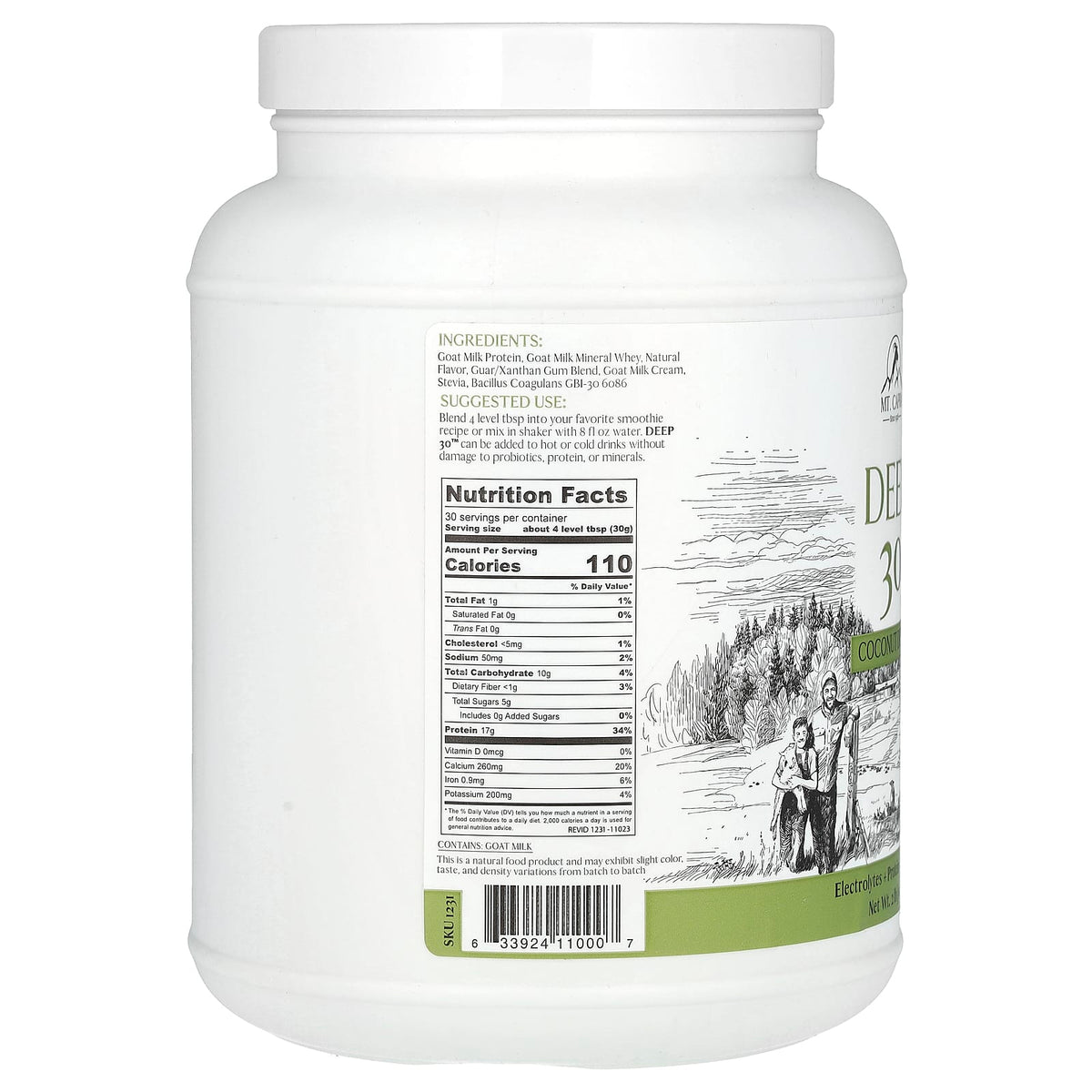 Mt. Capra, Deep 30™, Coconut Dream, 2 lb (907 g) - Image 2