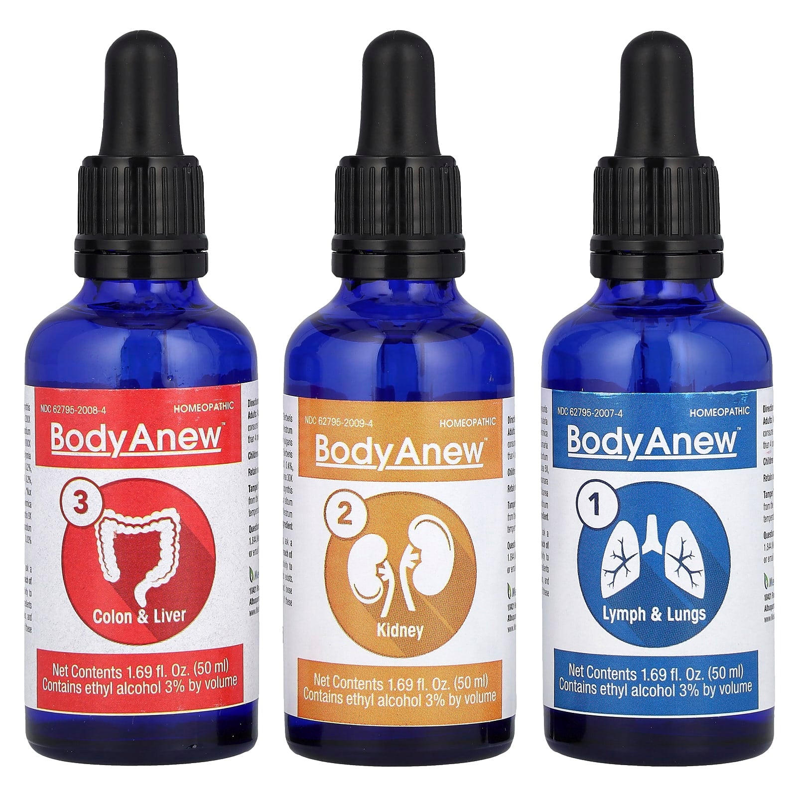 MediNatura, BodyAnew™, 3 Bottles, 1.69 fl oz (50 ml) Each - Image 1