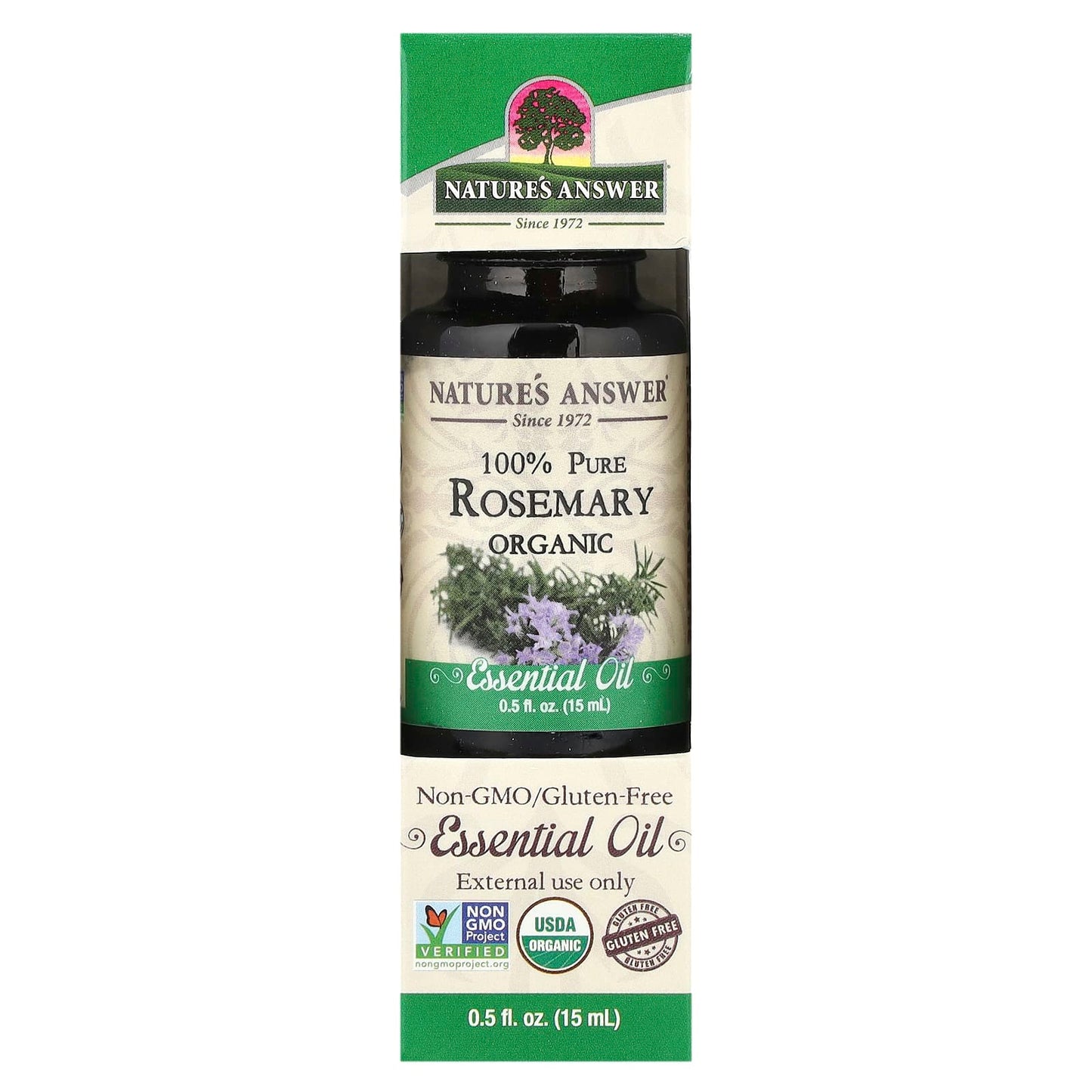 Nature's Answer, 100% Pure Organic Essential Oil, Rosemary, 0.5 fl oz (15 ml) - Image 2