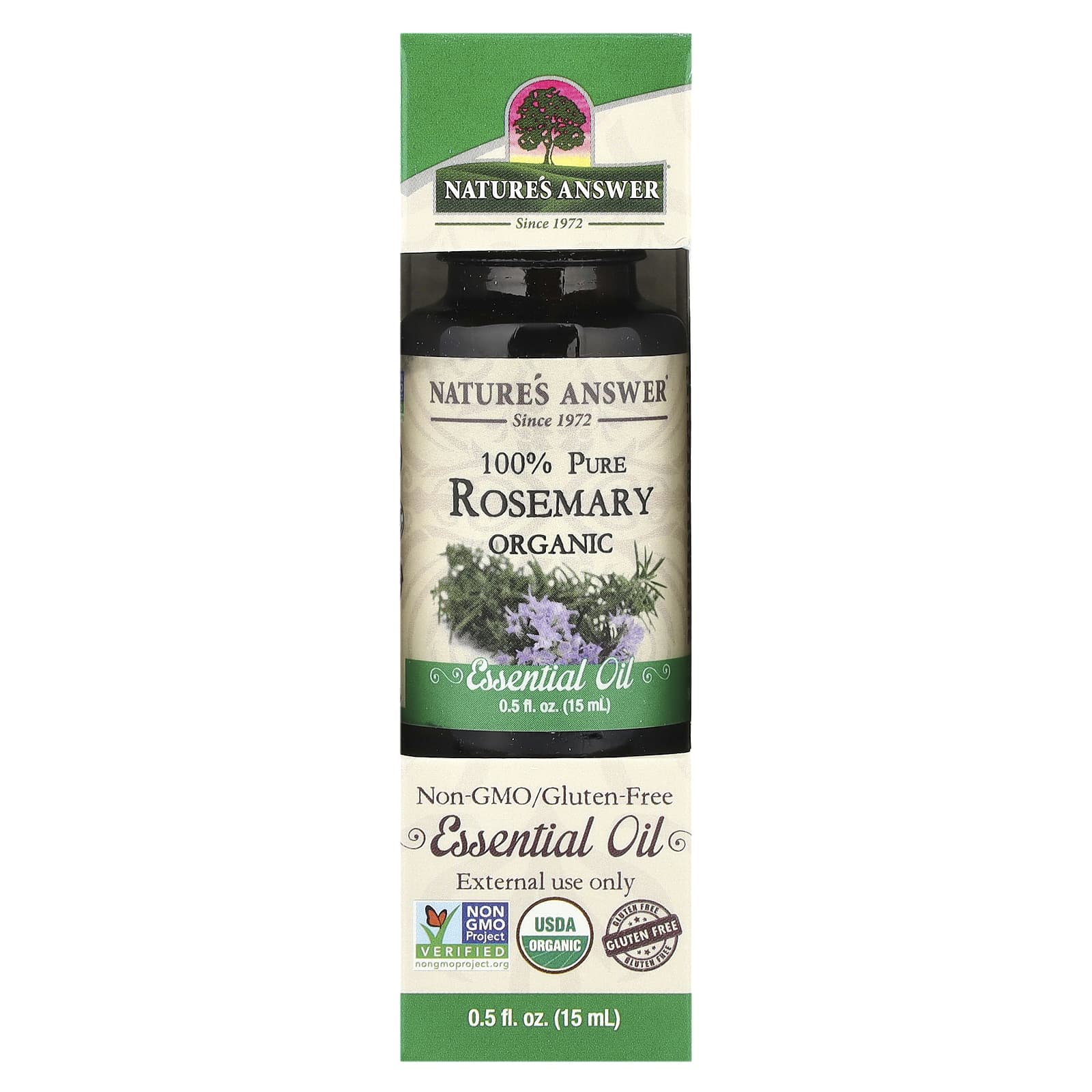 Nature's Answer, 100% Pure Organic Essential Oil, Rosemary, 0.5 fl oz (15 ml) - Image 2