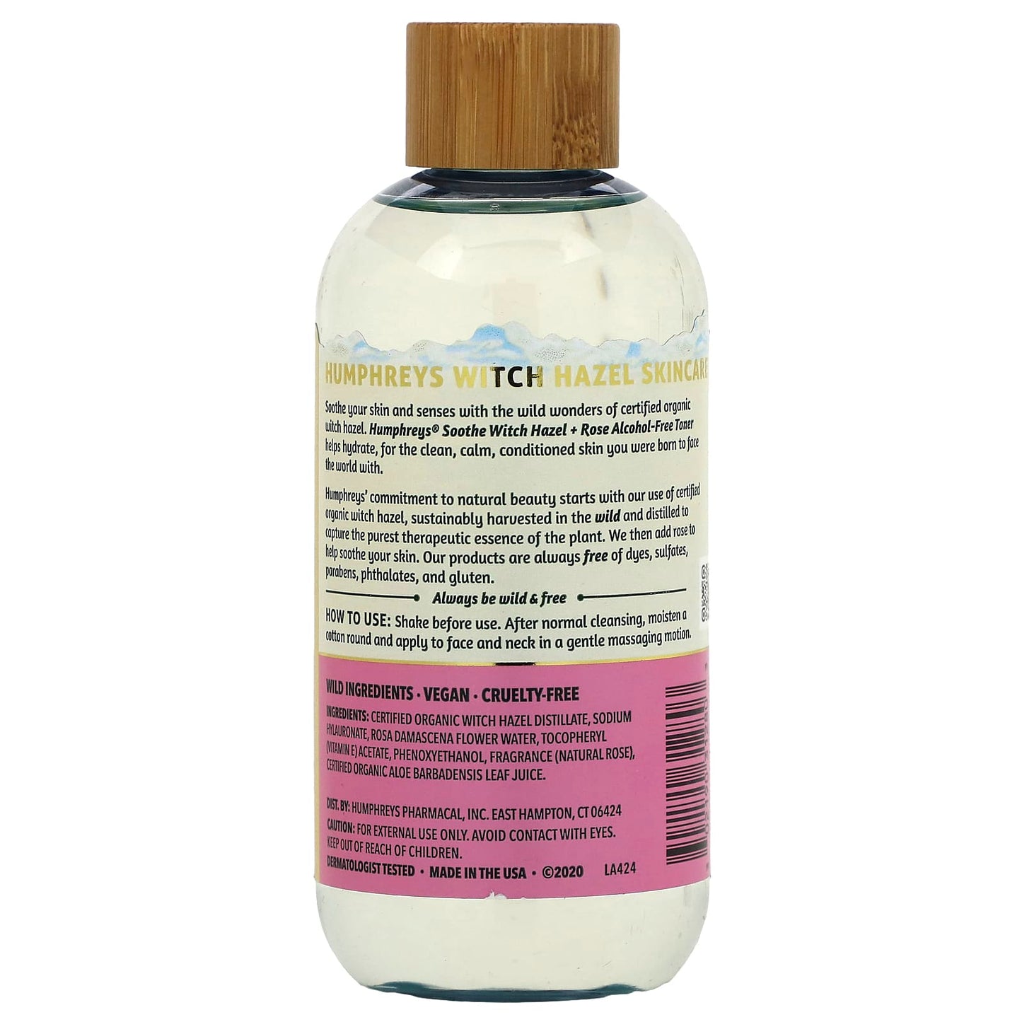 Wild Rose Witch Hazel Toner by Humphreys - 8 fl oz, Vegan & Cruelty-Free - Image 2