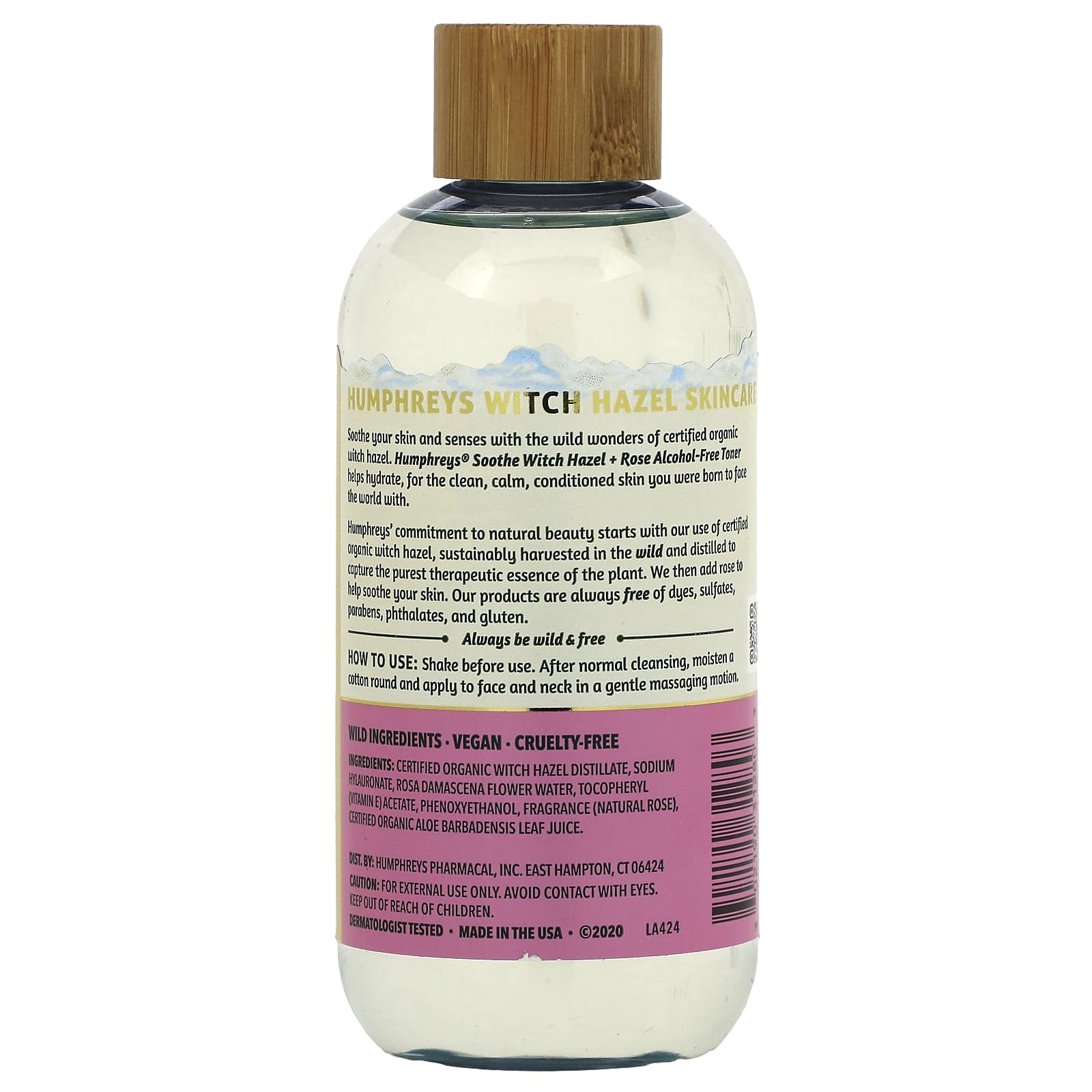 Wild Rose Witch Hazel Toner by Humphreys - 8 fl oz, Vegan & Cruelty-Free - Image 2