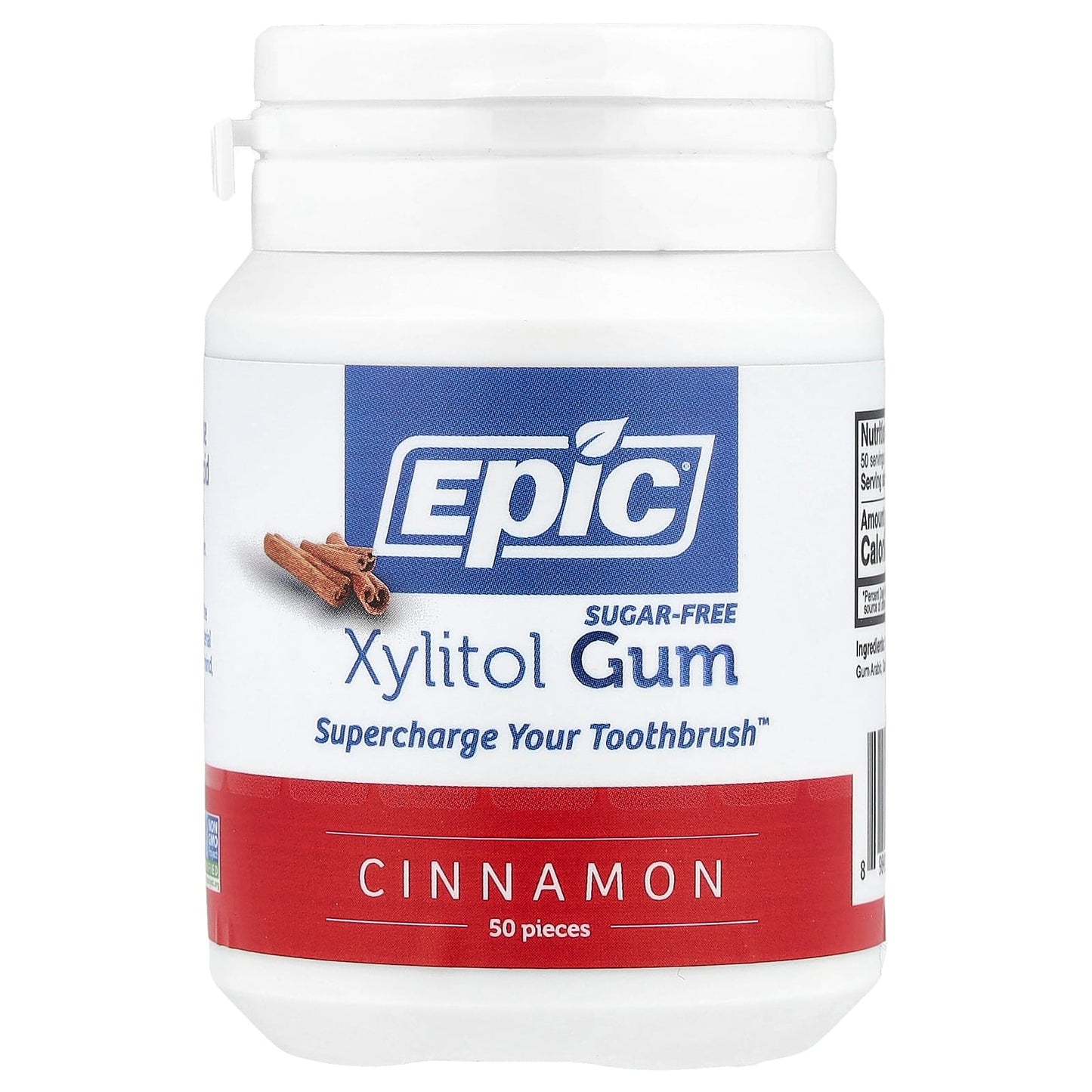Sugar-Free Cinnamon Epic Dental Xylitol Gum, 50 Pieces - Image 1