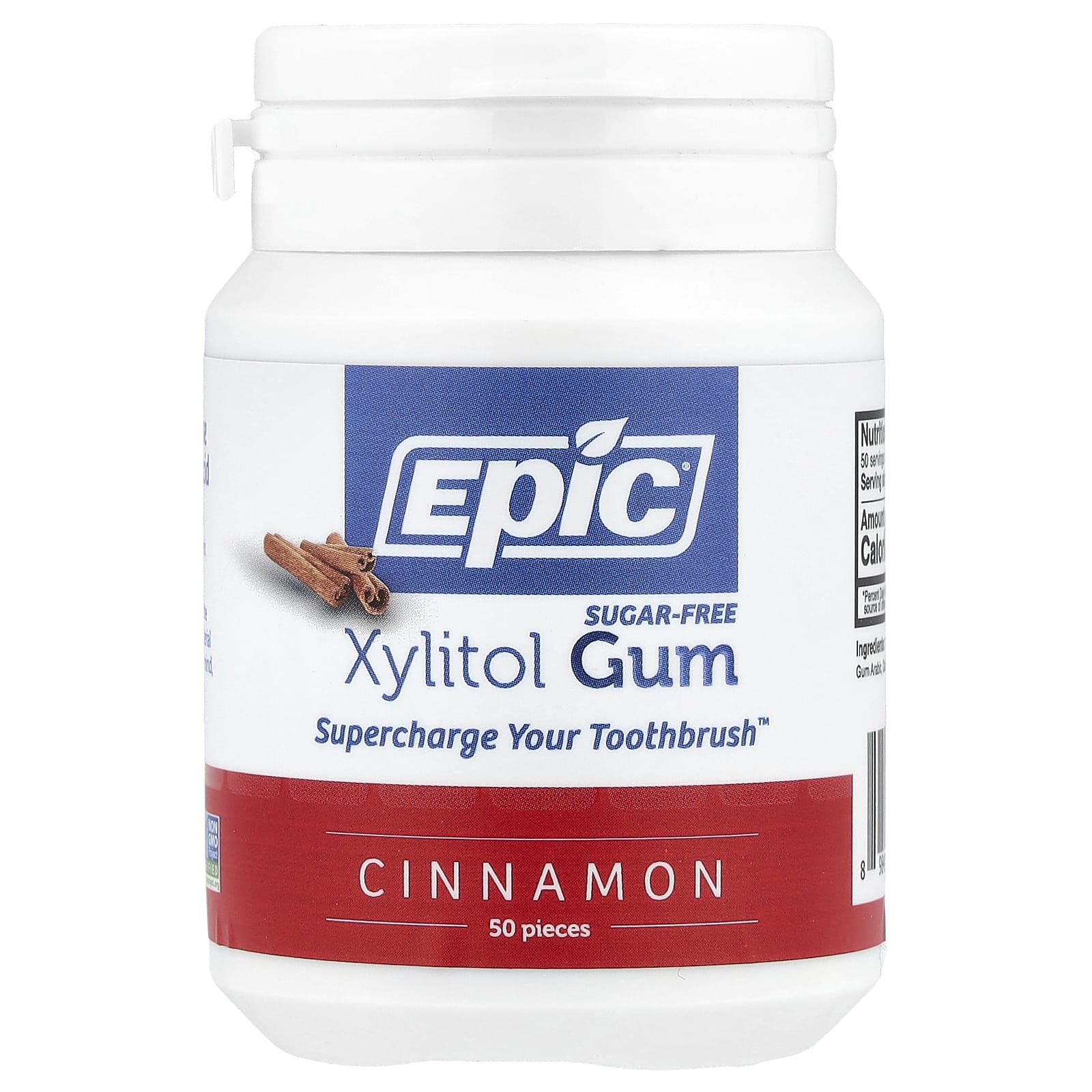 Sugar-Free Cinnamon Epic Dental Xylitol Gum, 50 Pieces - Image 1