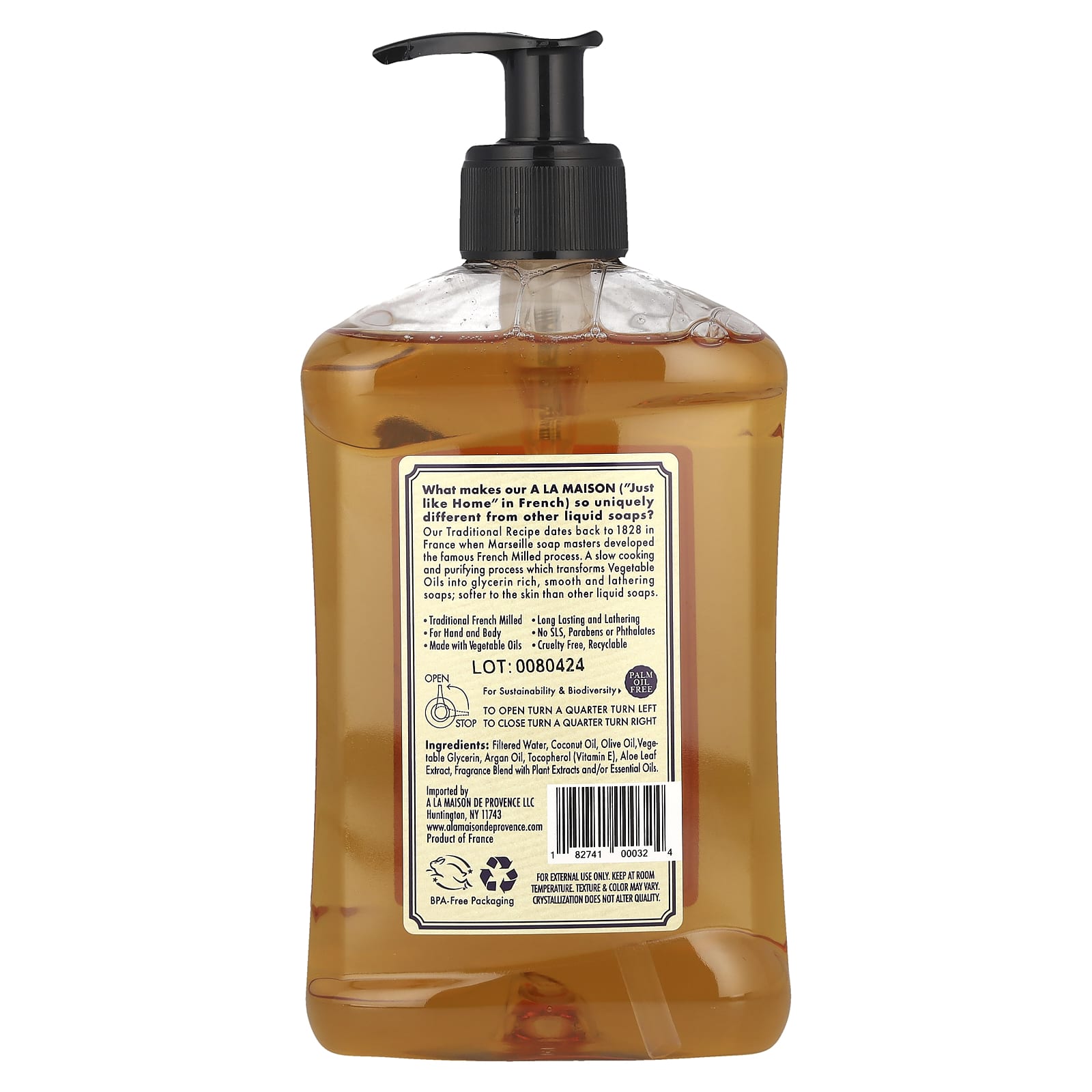 Lavender Aloe Liquid Hand & Body Soap - French Milled, SLS Free, 16.9 fl oz - Image 2