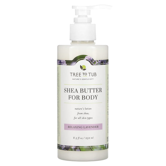 Tree To Tub, Shea Butter Moisturizing Body Lotion, Non-Greasy, Hydrating for Dry, Sensitive Skin, Lavender, 8.5 fl oz (250 ml) - Image 1