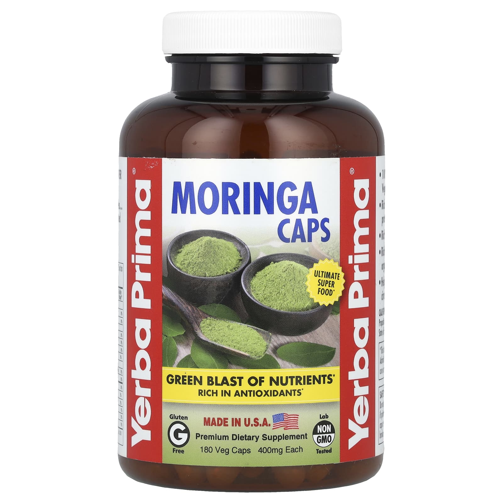 Yerba Prima, Moringa Caps, 180 Veg Caps - Image 1