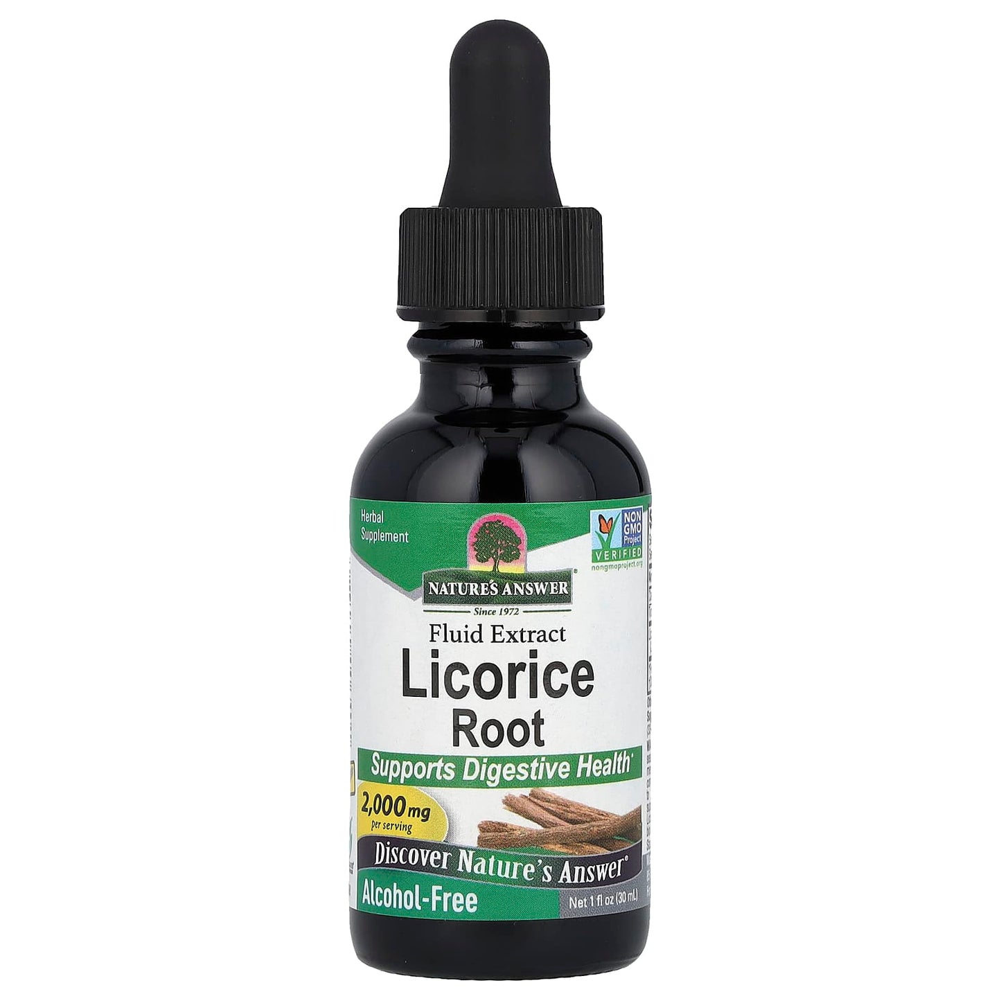 Nature's Answer, Licorice Root Fluid Extract, Alcohol-Free, 2,000 mg, 1 fl oz (30 ml) - Image 1