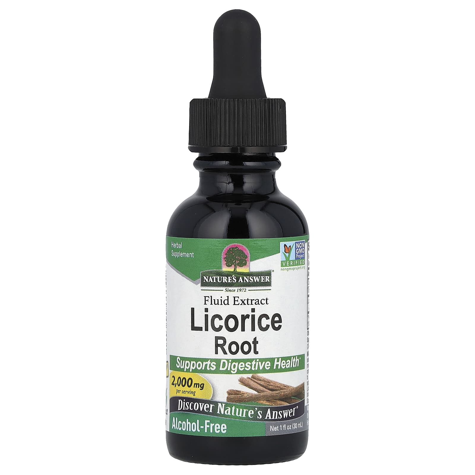 Nature's Answer, Licorice Root Fluid Extract, Alcohol-Free, 2,000 mg, 1 fl oz (30 ml) - Image 1