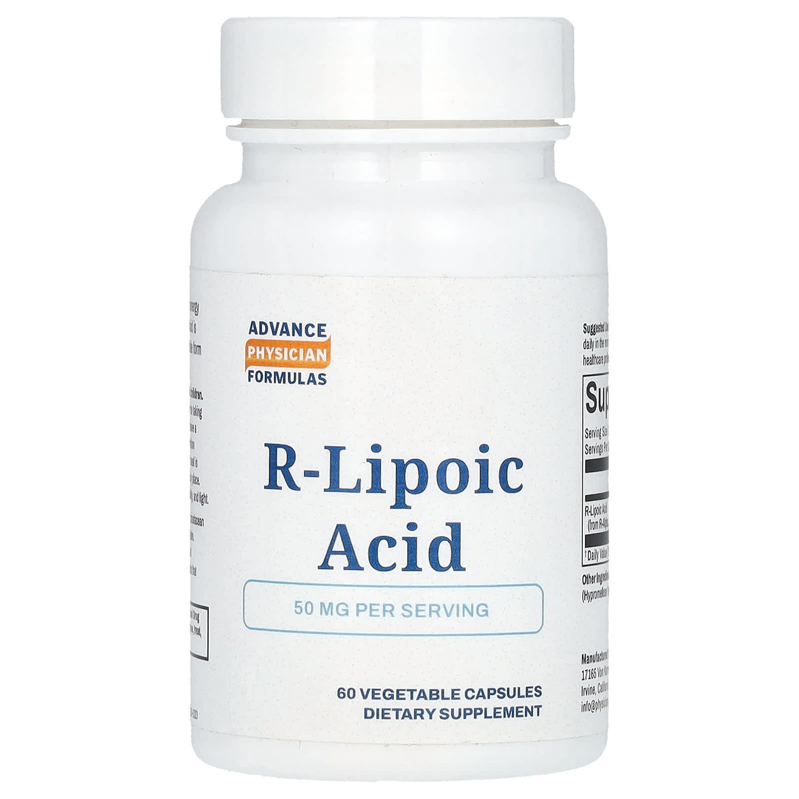 R-Lipoic Acid Supplement by Advance Physician Formulas, 50mg, 60 Capsules - Image 1