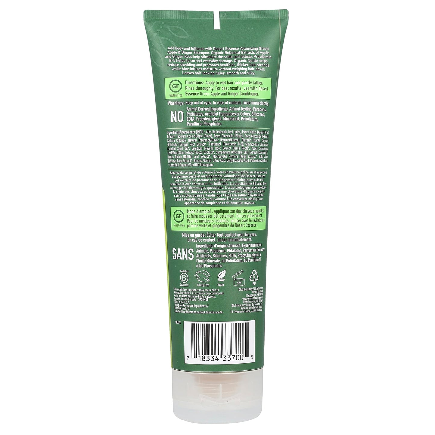 Desert Essence Volumizing Shampoo with Green Apple & Ginger, 8 fl oz - Image 2