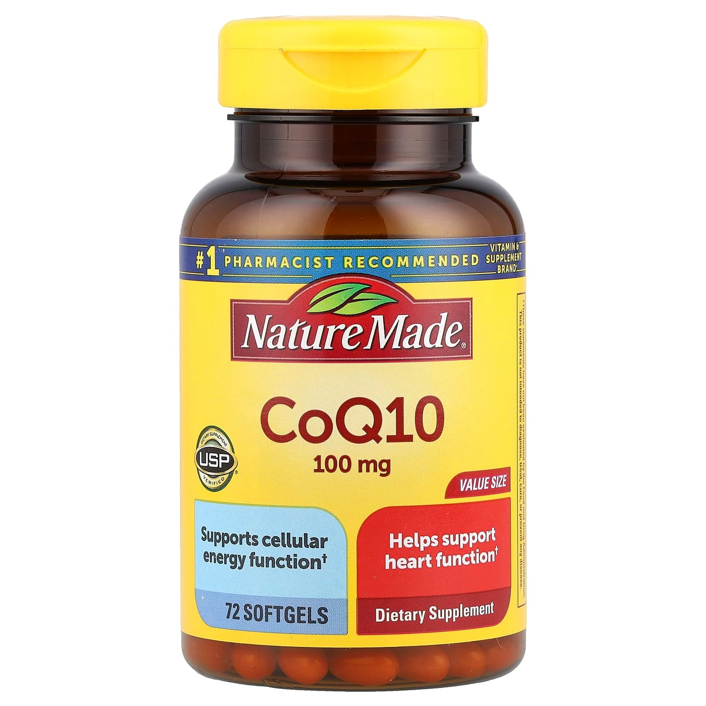 Nature Made, CoQ10, 100 mg, 72 Softgels - Image 1