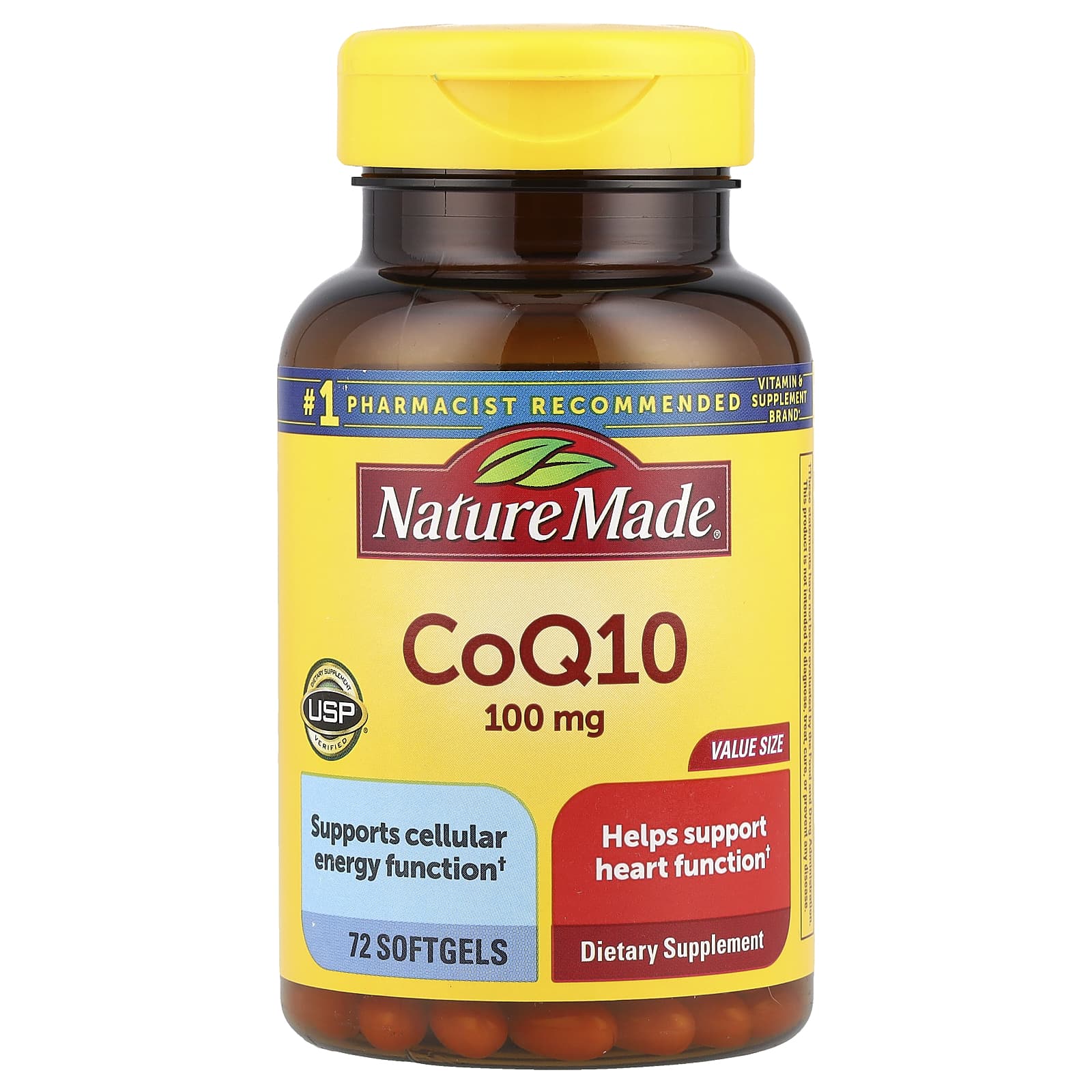 Nature Made, CoQ10, 100 mg, 72 Softgels - Image 1
