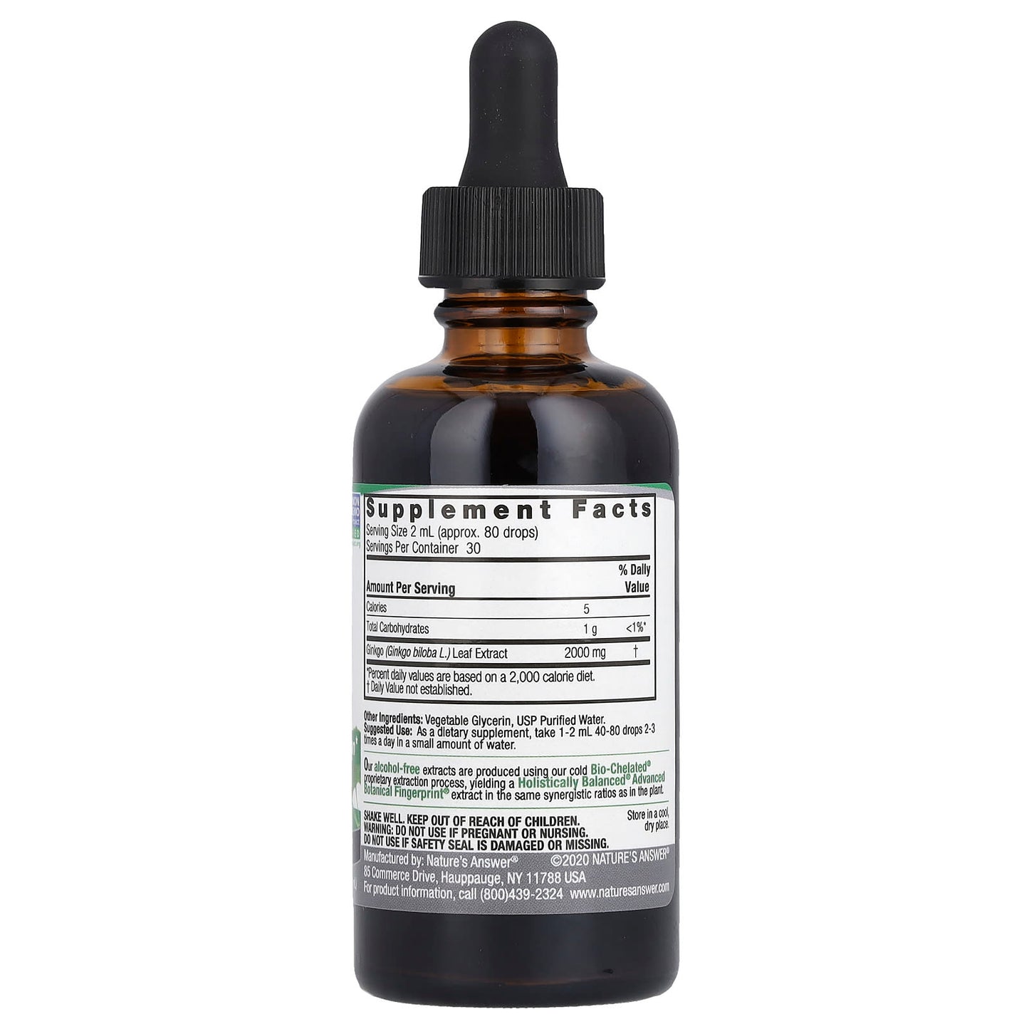 Nature's Answer, Ginkgo Leaf, Fluid Extract, Alcohol-Free, 2 fl oz (60 ml) - Image 2