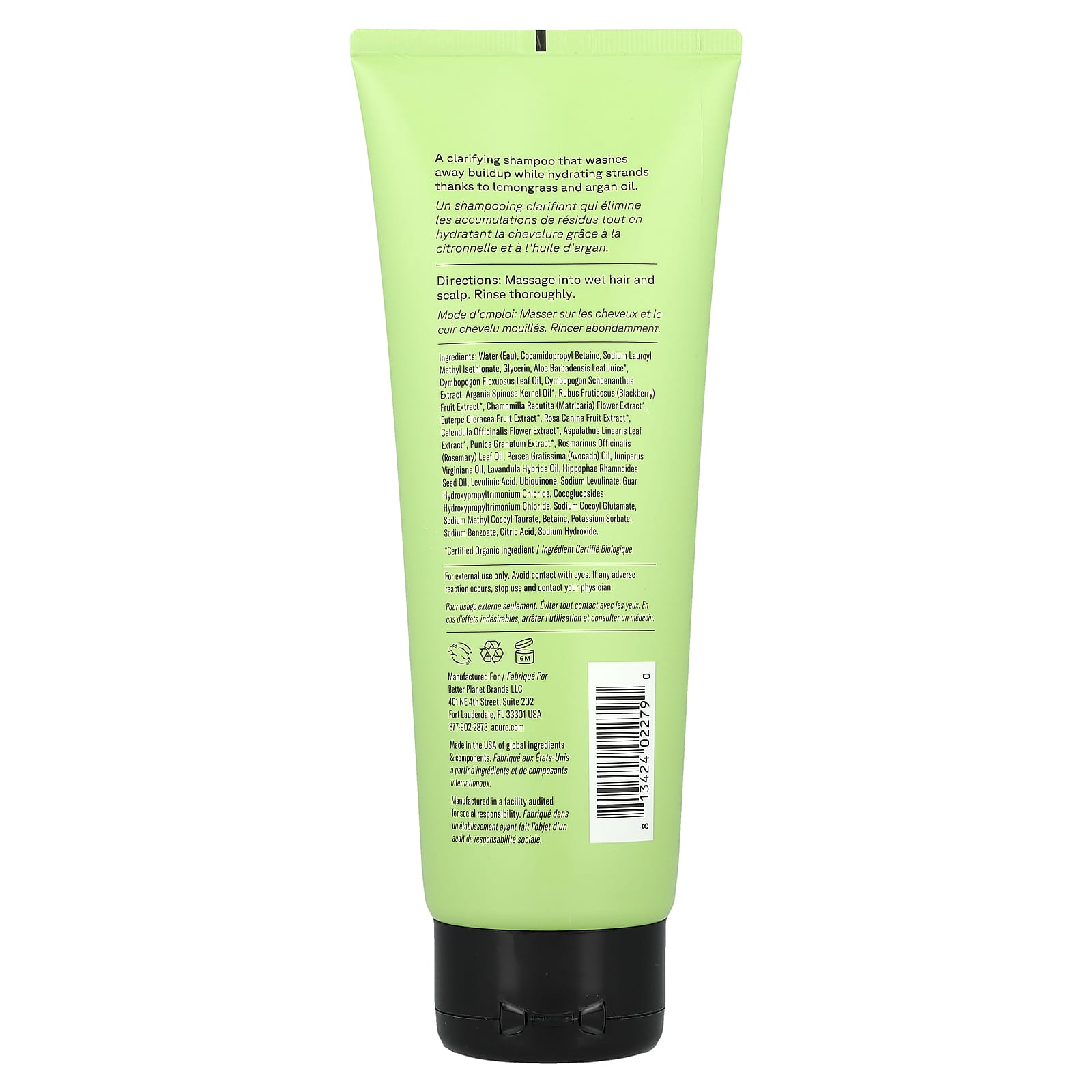 Clarifying Shampoo for Healthy Hair - Lemongrass & Argan Oil by Acure - Image 2
