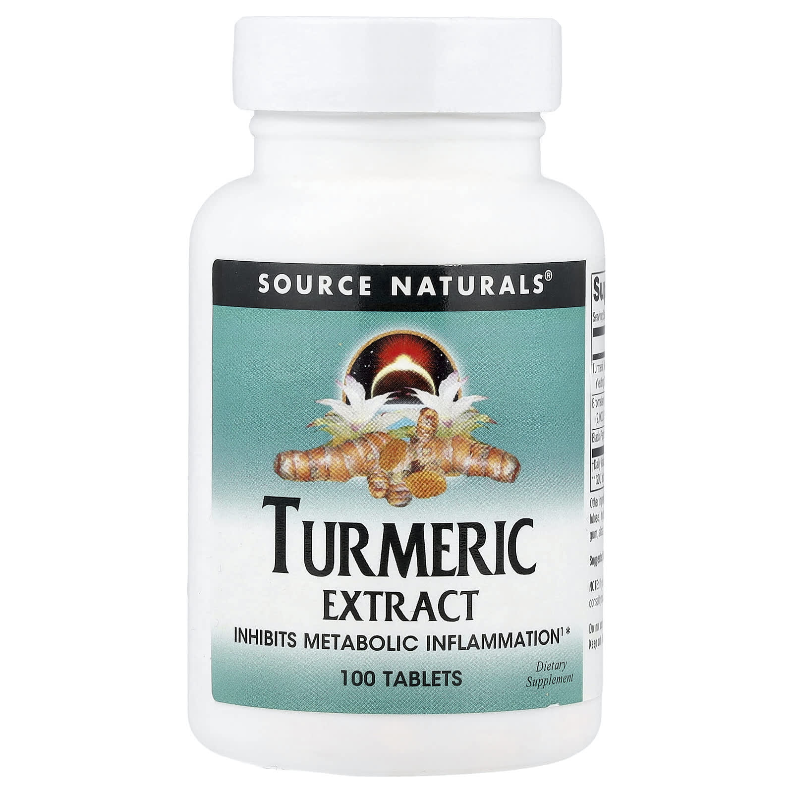 Source Naturals, Turmeric Extract, 100 Tablets - Image 1
