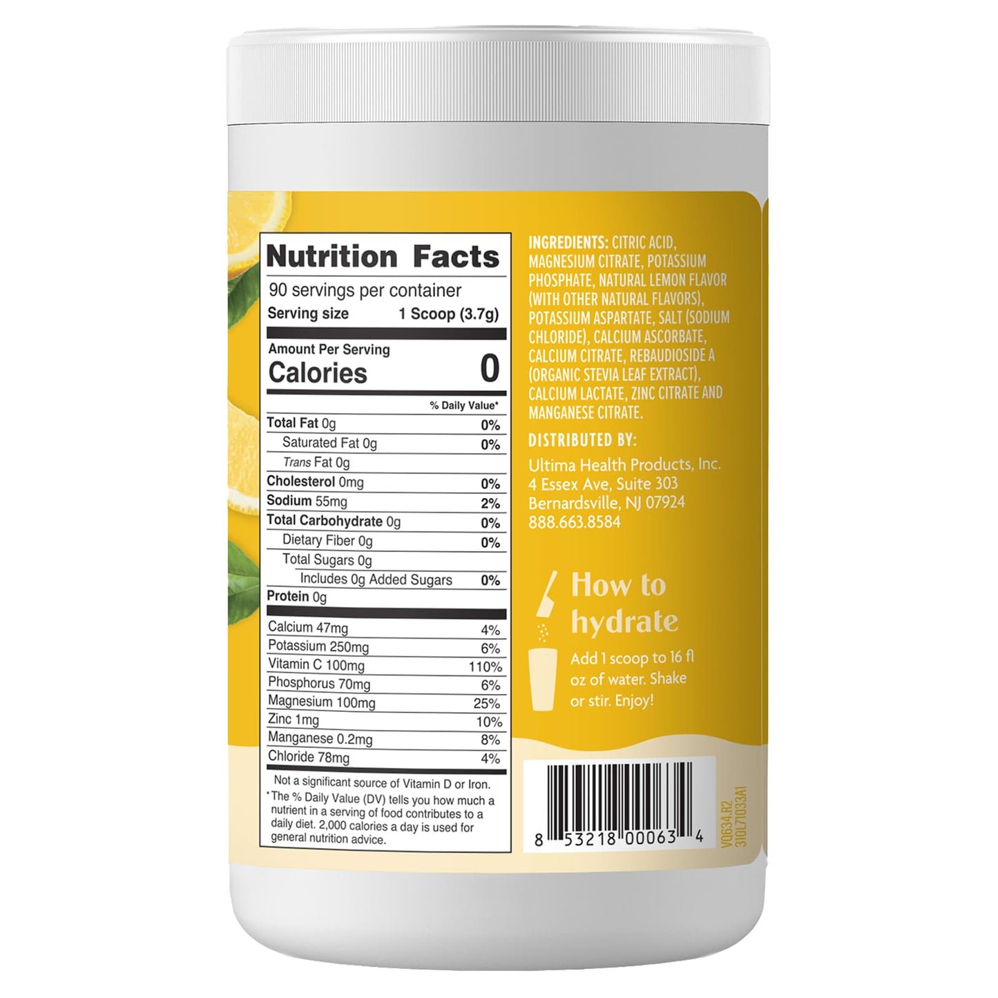 Ultima Replenisher, Daily Electrolyte Drink Mix, Lemonade, 11.7 oz (333 g) - Image 2