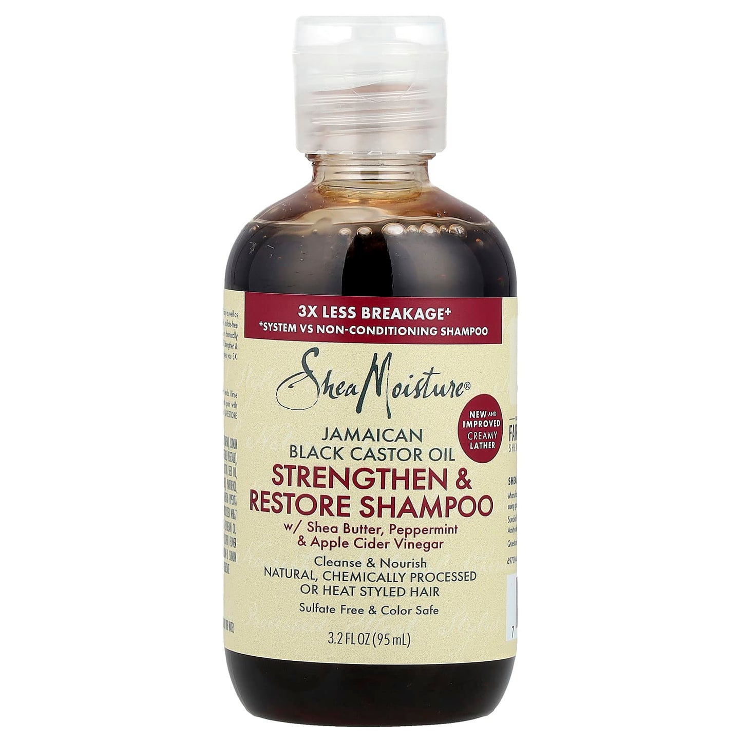 SheaMoisture, Jamaican Black Castor Oil, Strengthen & Restore Shampoo, 3.2 fl oz (95 ml) - Image 1