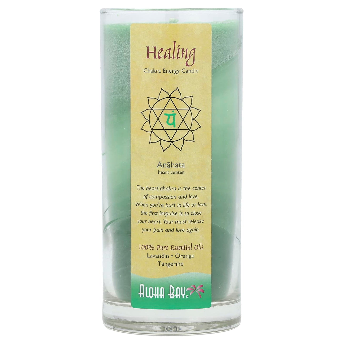 Aloha Bay Chakra Energy Candle: Balance Heart Chakra with Love and Compassion - Image 1