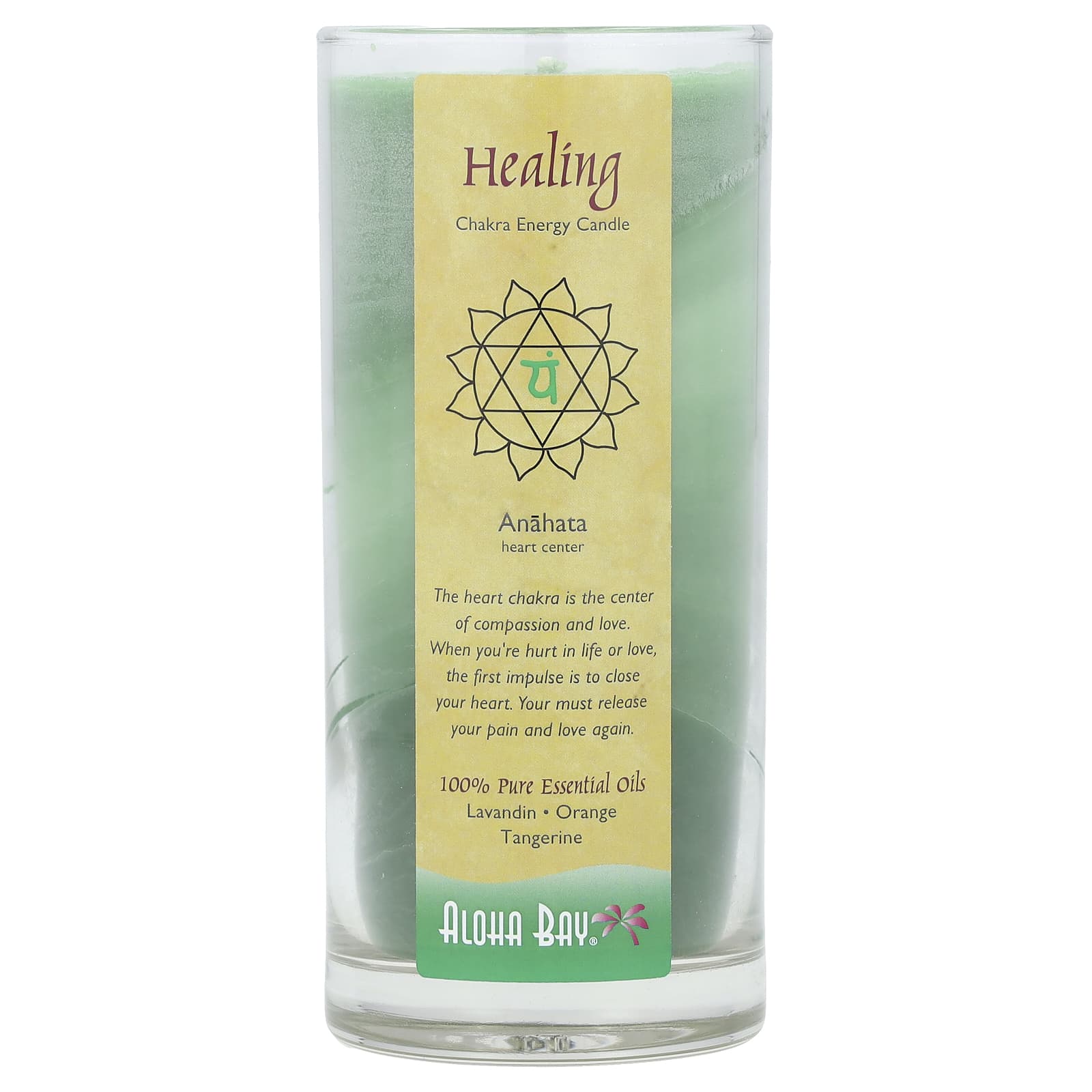 Aloha Bay Chakra Energy Candle: Balance Heart Chakra with Love and Compassion - Image 1