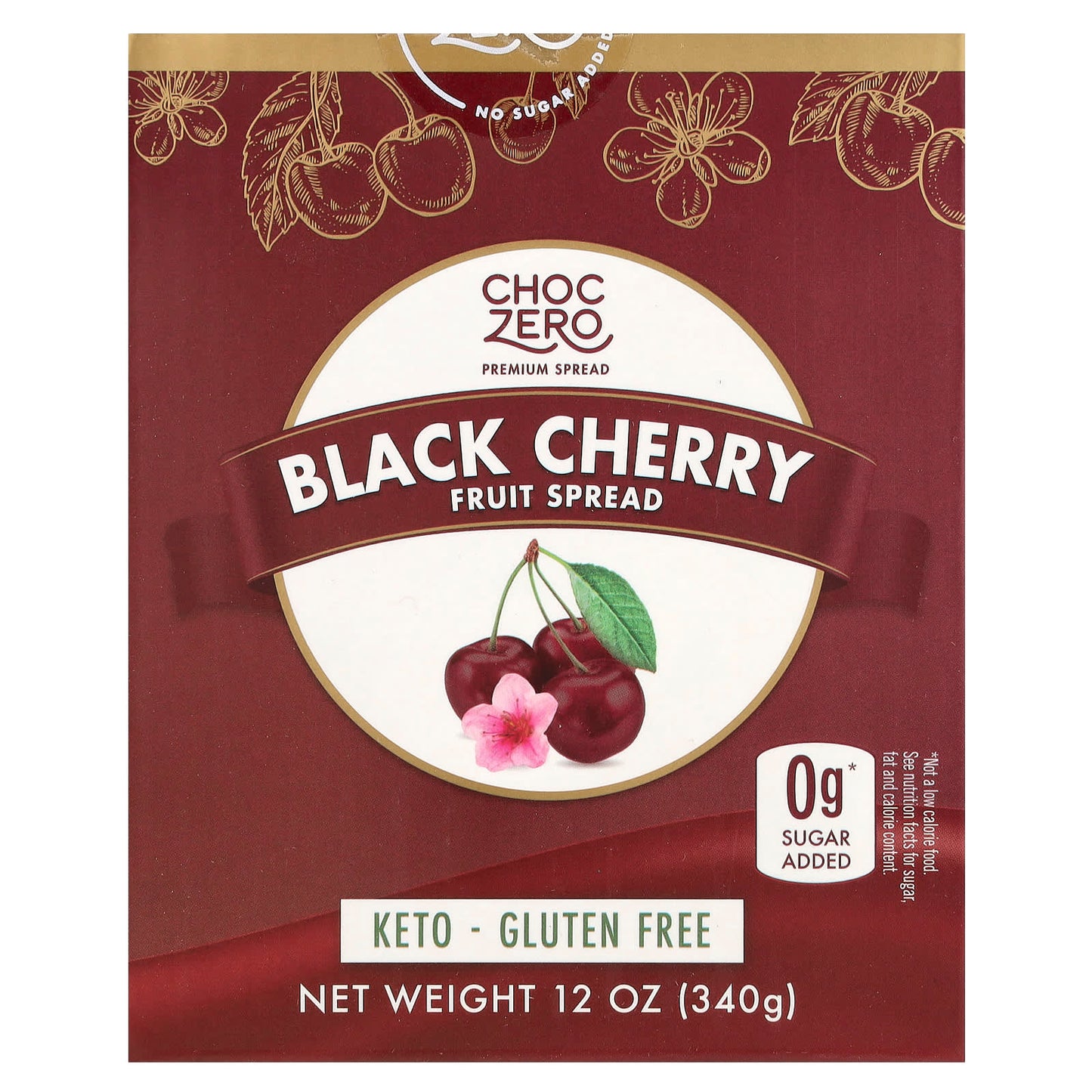 ChocZero Keto Black Cherry Fruit Spread, 12 oz, Gluten Free, Sugar Free - Image 1