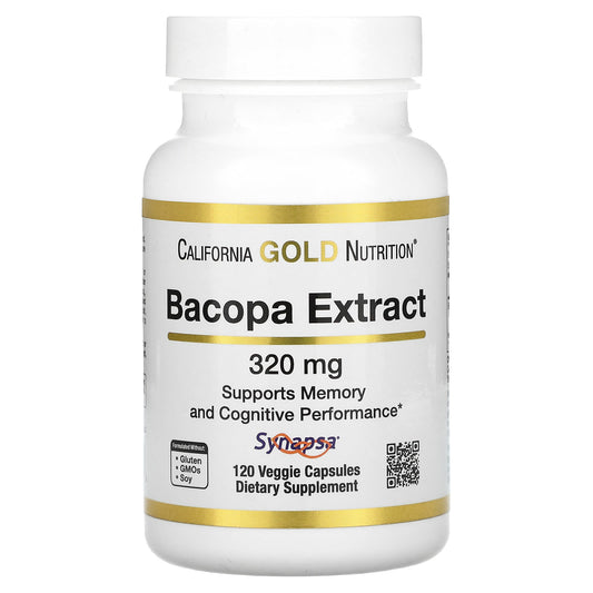 Bacopa Extract by California Gold Nutrition - 320mg, 120 Capsules - Image 1