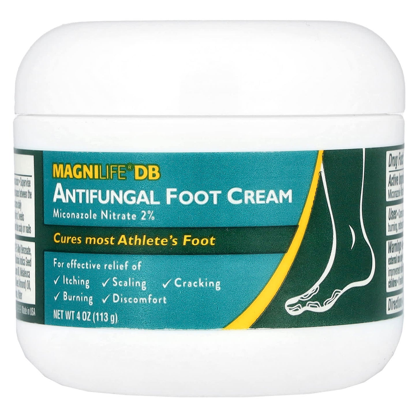 MagniLife, Antifungal Foot Cream, Miconazole Nitrate 2%, 4 oz (113 g) - Image 1