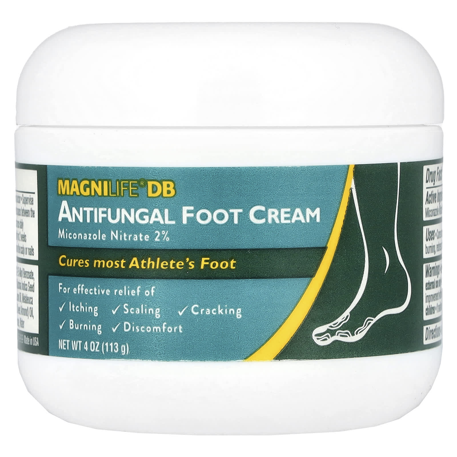 MagniLife, Antifungal Foot Cream, Miconazole Nitrate 2%, 4 oz (113 g) - Image 1