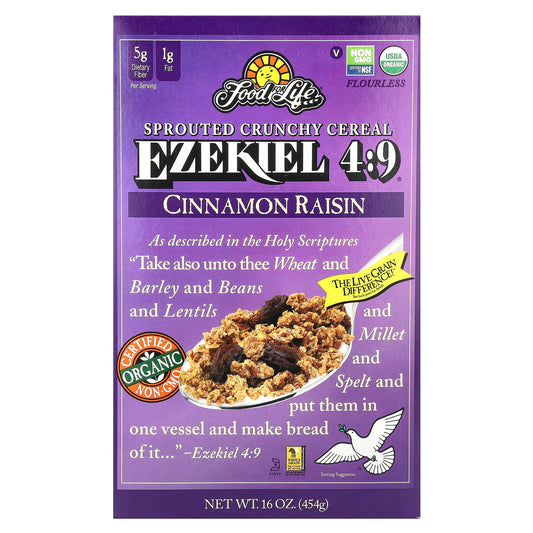 Cinnamon Raisin Sprouted Grain Cereal by Food For Life | Complete Protein - Image 1