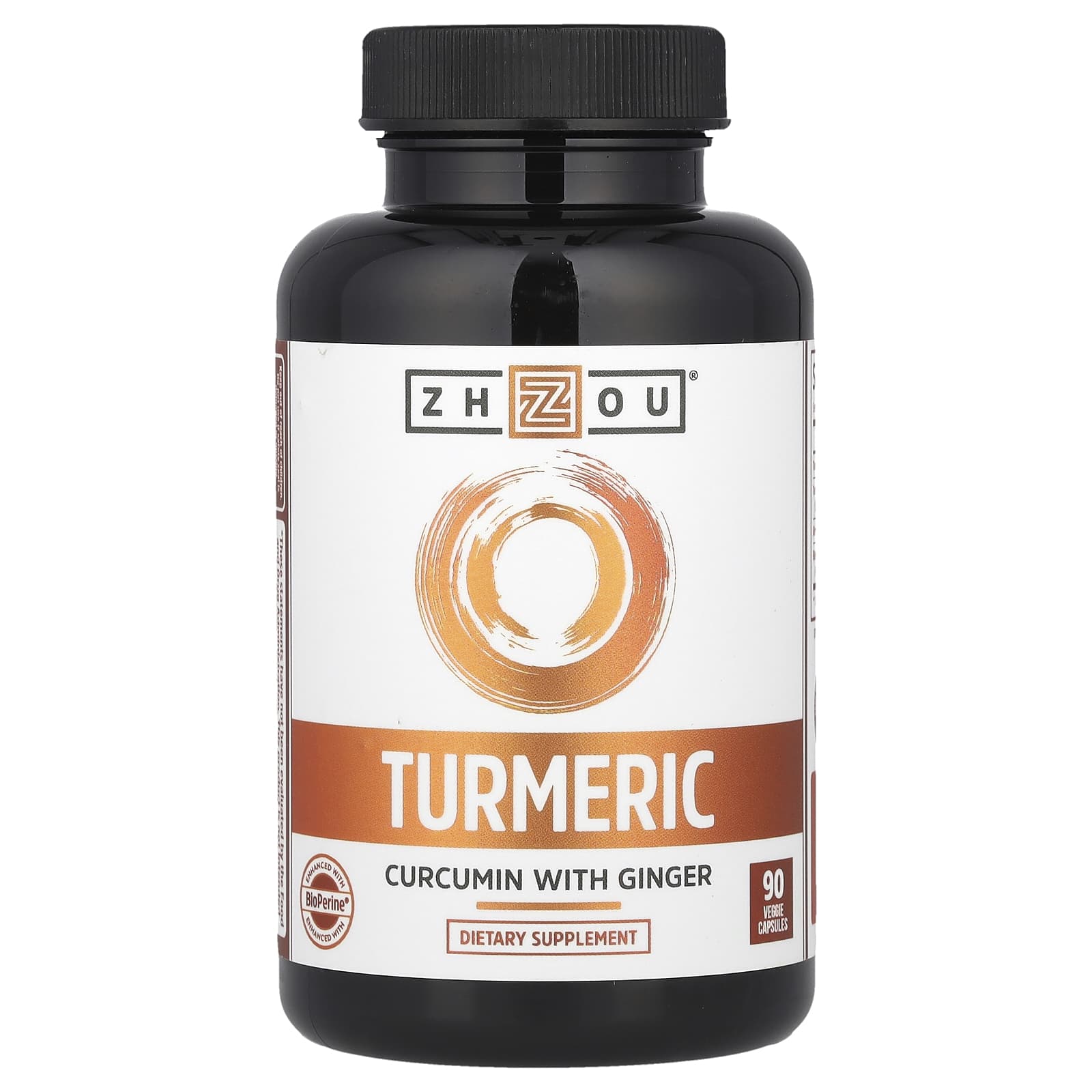 Zhou Nutrition, Turmeric, Curcumin with Ginger, 90 Veggie Capsules - Image 1