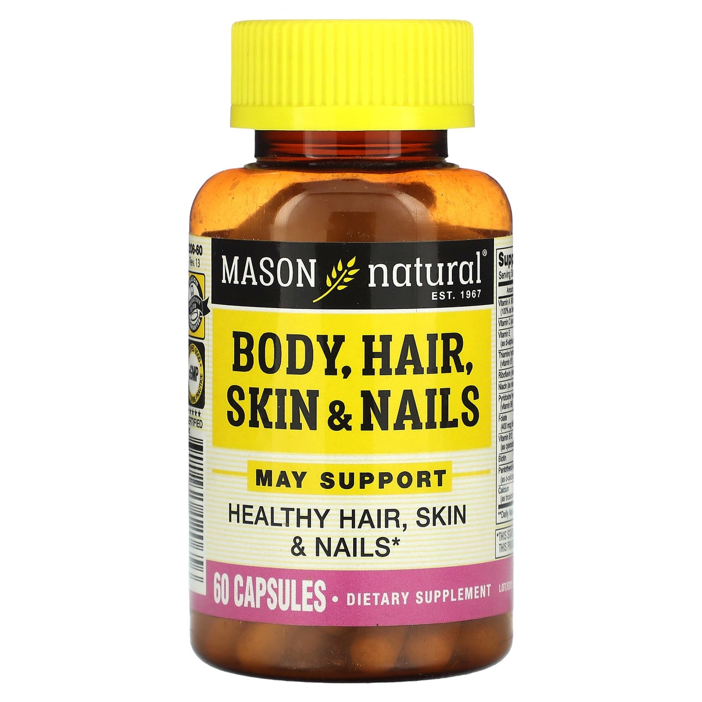 Mason Natural, Body, Hair, Skin & Nails, 60 Capsules - Image 1