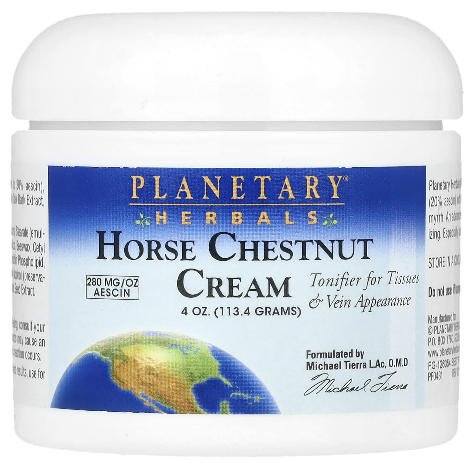 Planetary Herbals, Horse Chestnut Cream, 4 oz (113.4 g) - Image 1