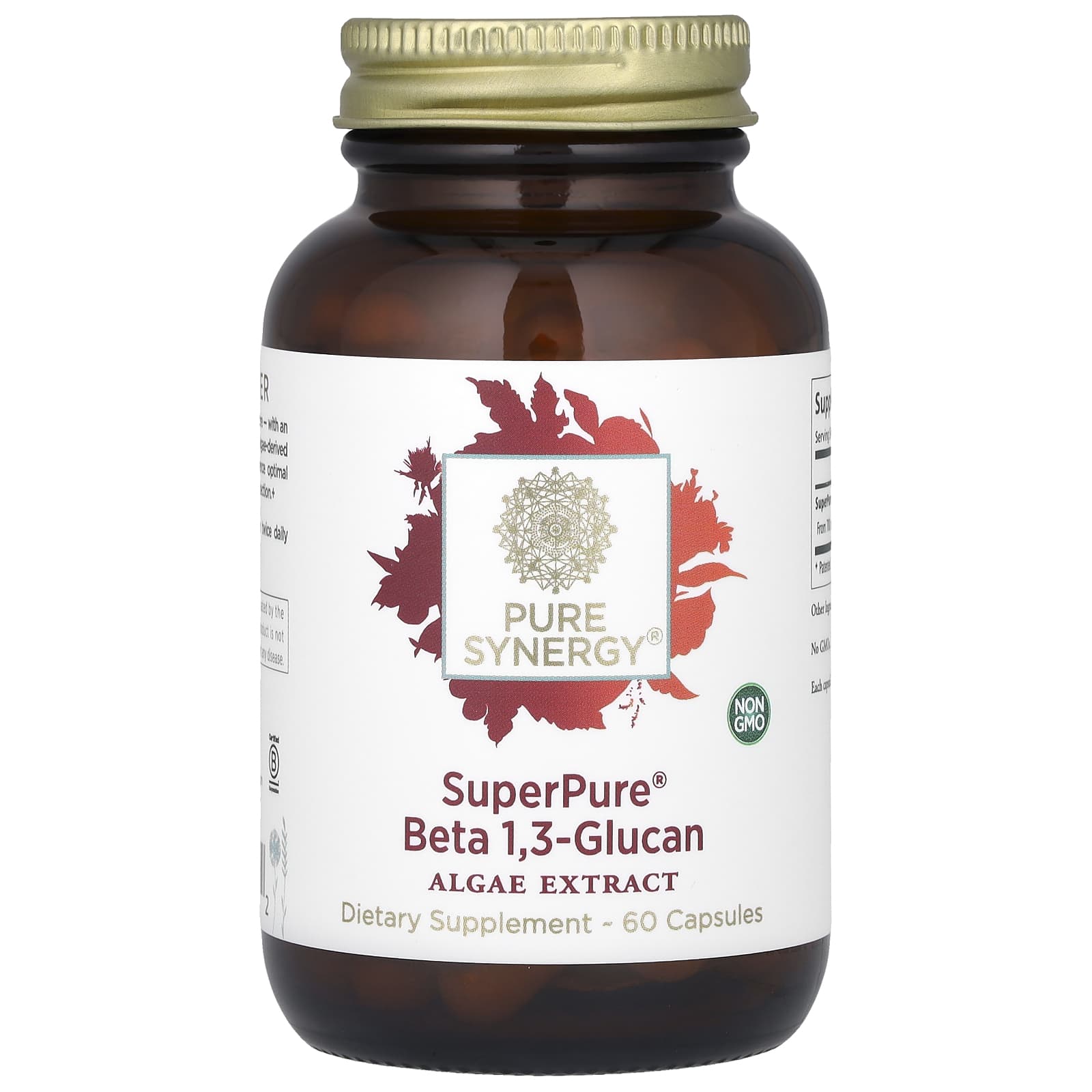 Pure Synergy, SuperPure Beta 1,3 Glucan, Algae Extract, 60 Capsules (500 mg per Capsule) - Image 1