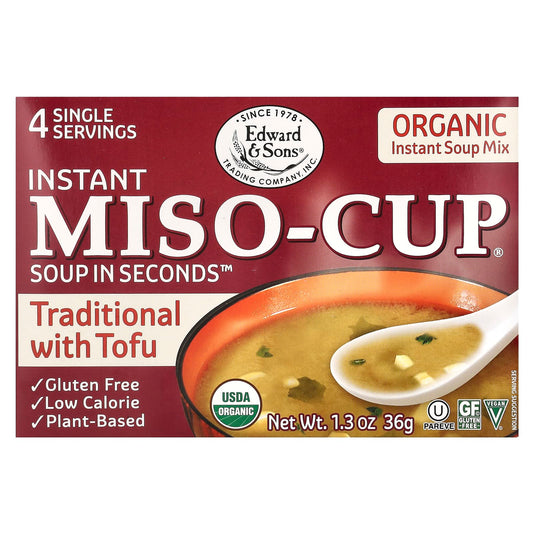 Organic Miso-Cup Traditional with Tofu, 4 Servings, Gluten Free - Image 1