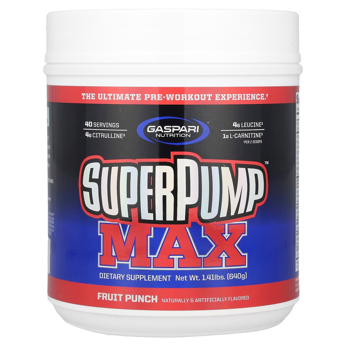 Gaspari Nutrition SuperPump Max Fruit Punch Pre-Workout Supplement - Image 1