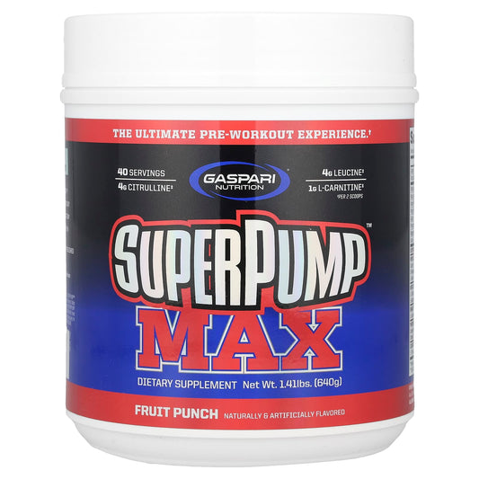Gaspari Nutrition SuperPump Max Fruit Punch Pre-Workout Supplement - Image 1