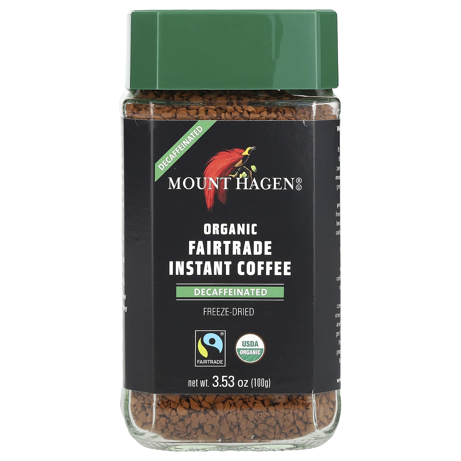 Mount Hagen, Organic Fairtrade Instant Coffee, Decaffeinated, 3.53 oz (100 g) - Image 1