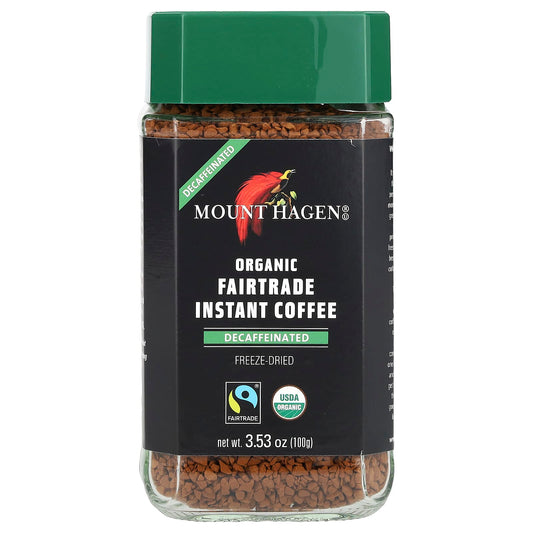 Mount Hagen, Organic Fairtrade Instant Coffee, Decaffeinated, 3.53 oz (100 g) - Image 1
