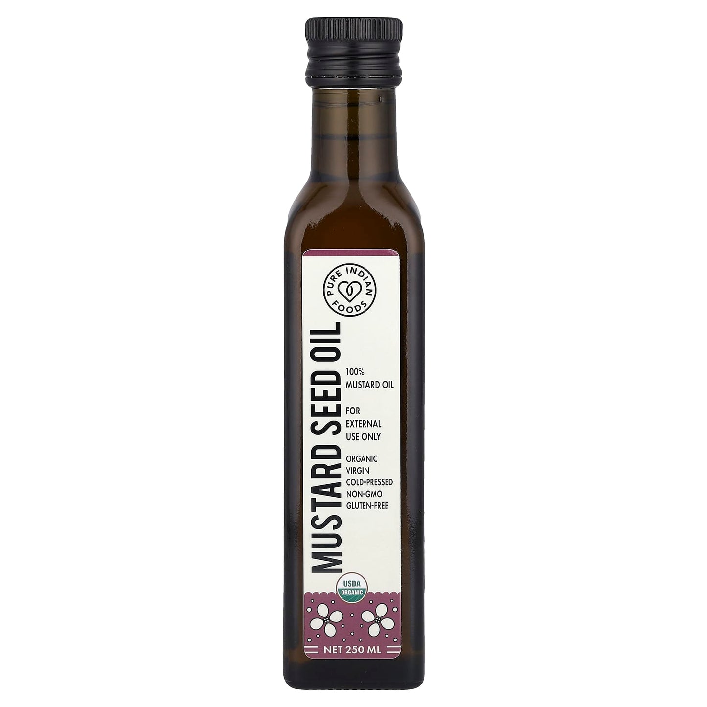 Pure Indian Foods, Mustard Seed Oil, 250 ml - Image 1