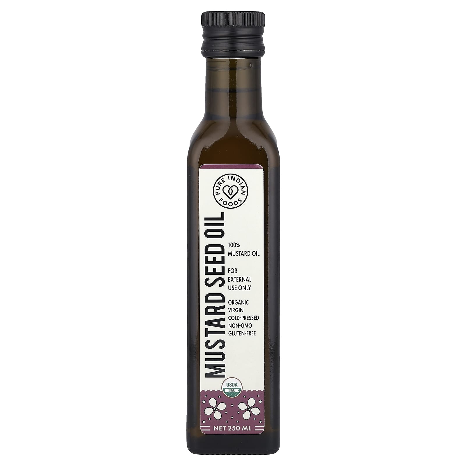 Pure Indian Foods, Mustard Seed Oil, 250 ml - Image 1
