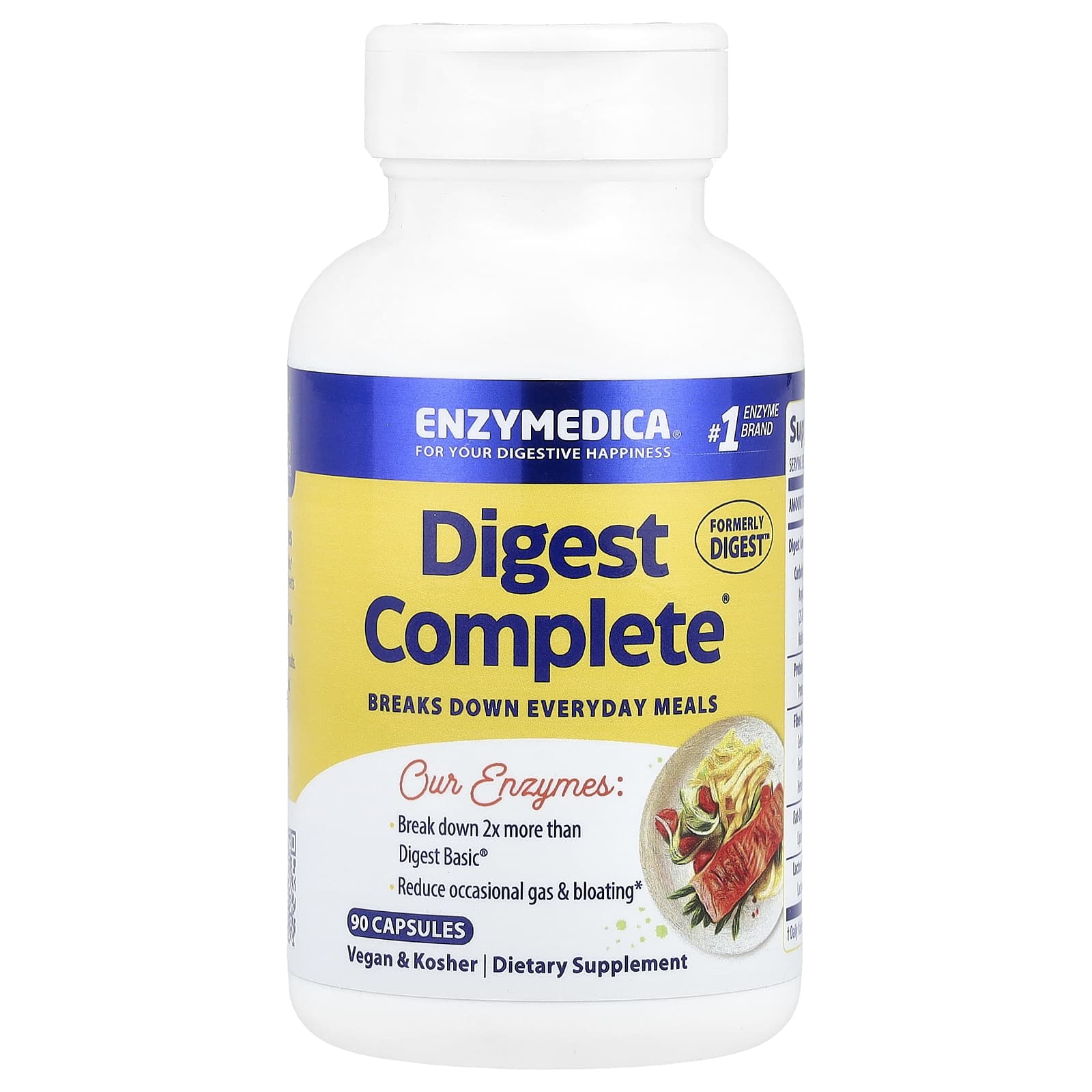 Optimize Your Digestion with Enzymedica Digest Complete, 90 Capsules - Image 1